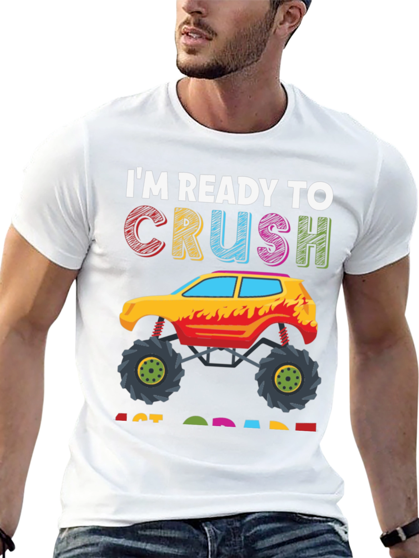 Ready to Crush 1st Grade Monster Truck T-Shirt