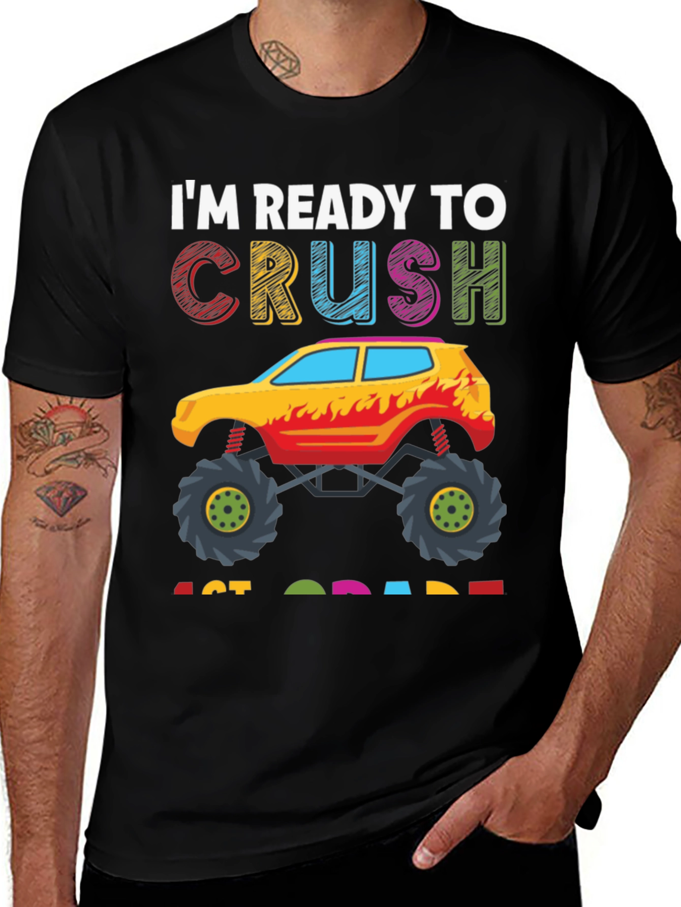 Ready to Crush 1st Grade Monster Truck T-Shirt