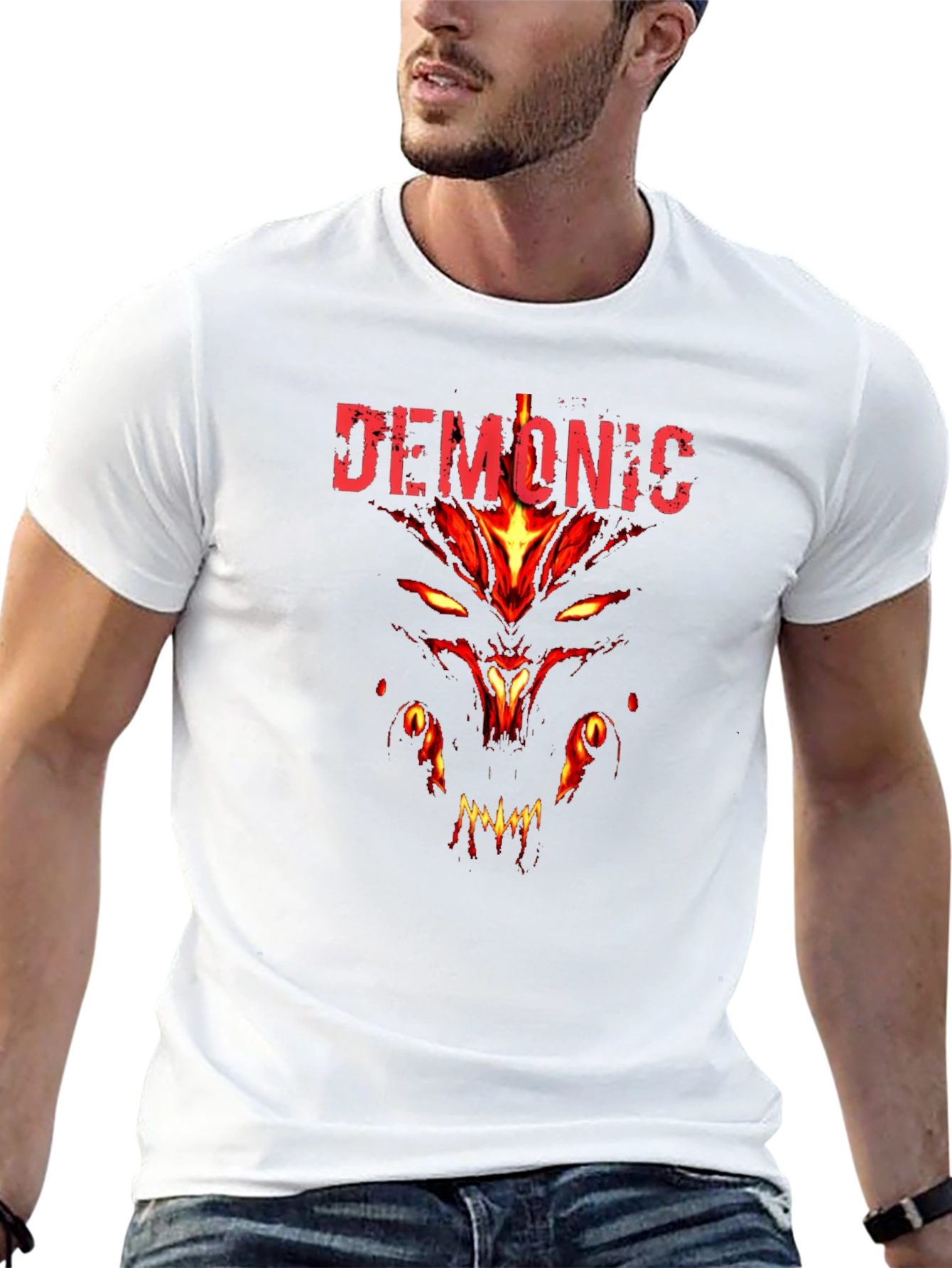 Demonic Graphic Print Tee - Mens Black T-Shirt
