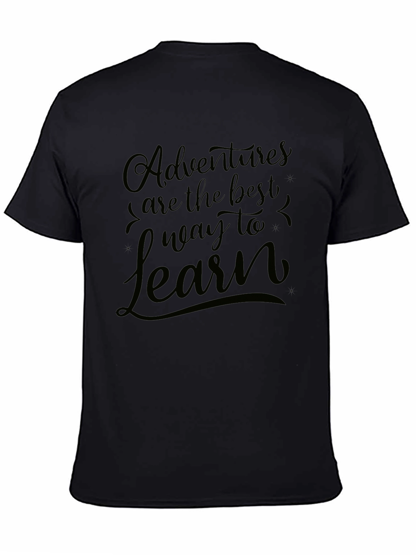 Adventure Awaits Black Graphic Tee Shirt