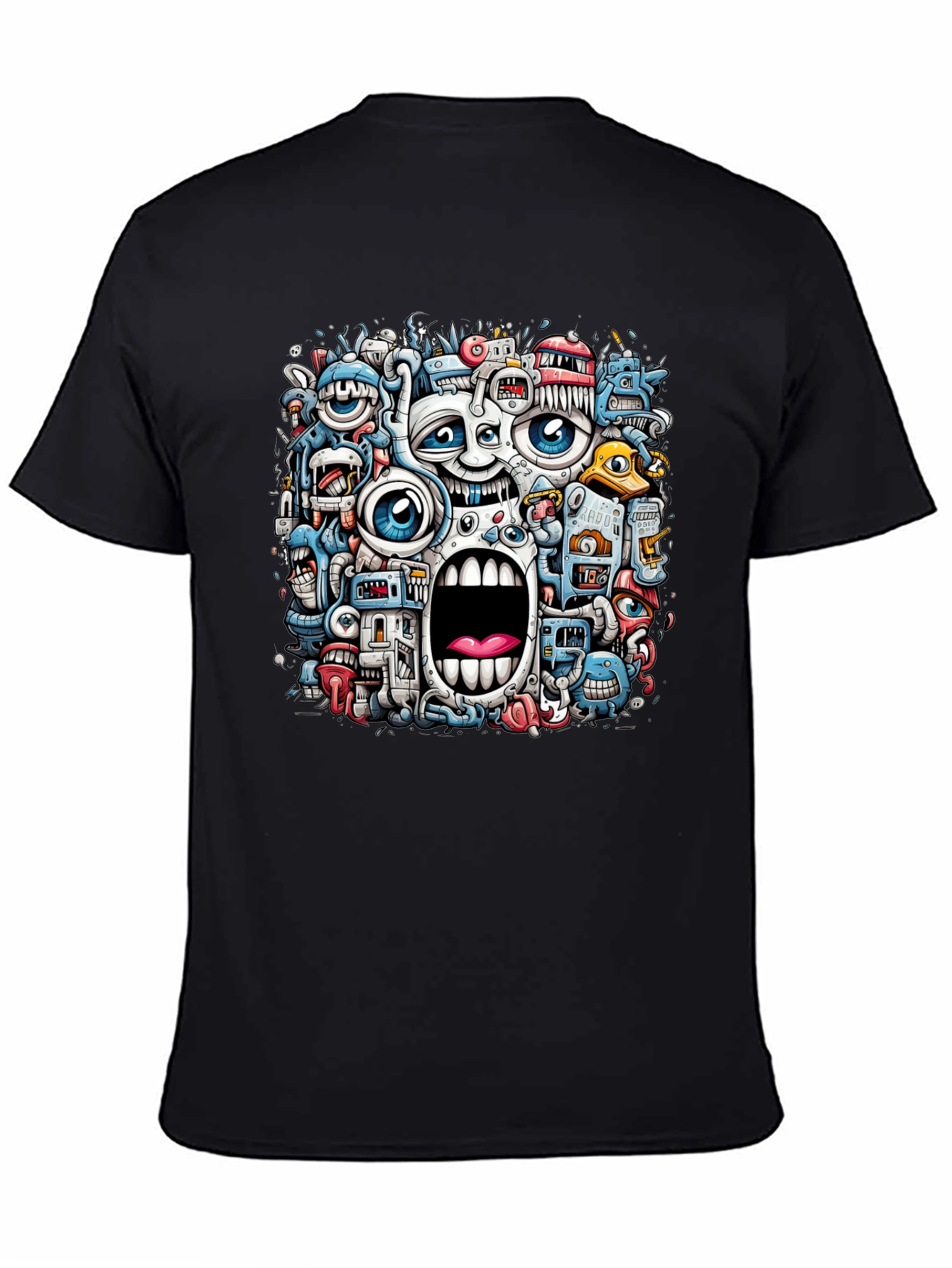 Funky Doodle Art Black T-Shirt
