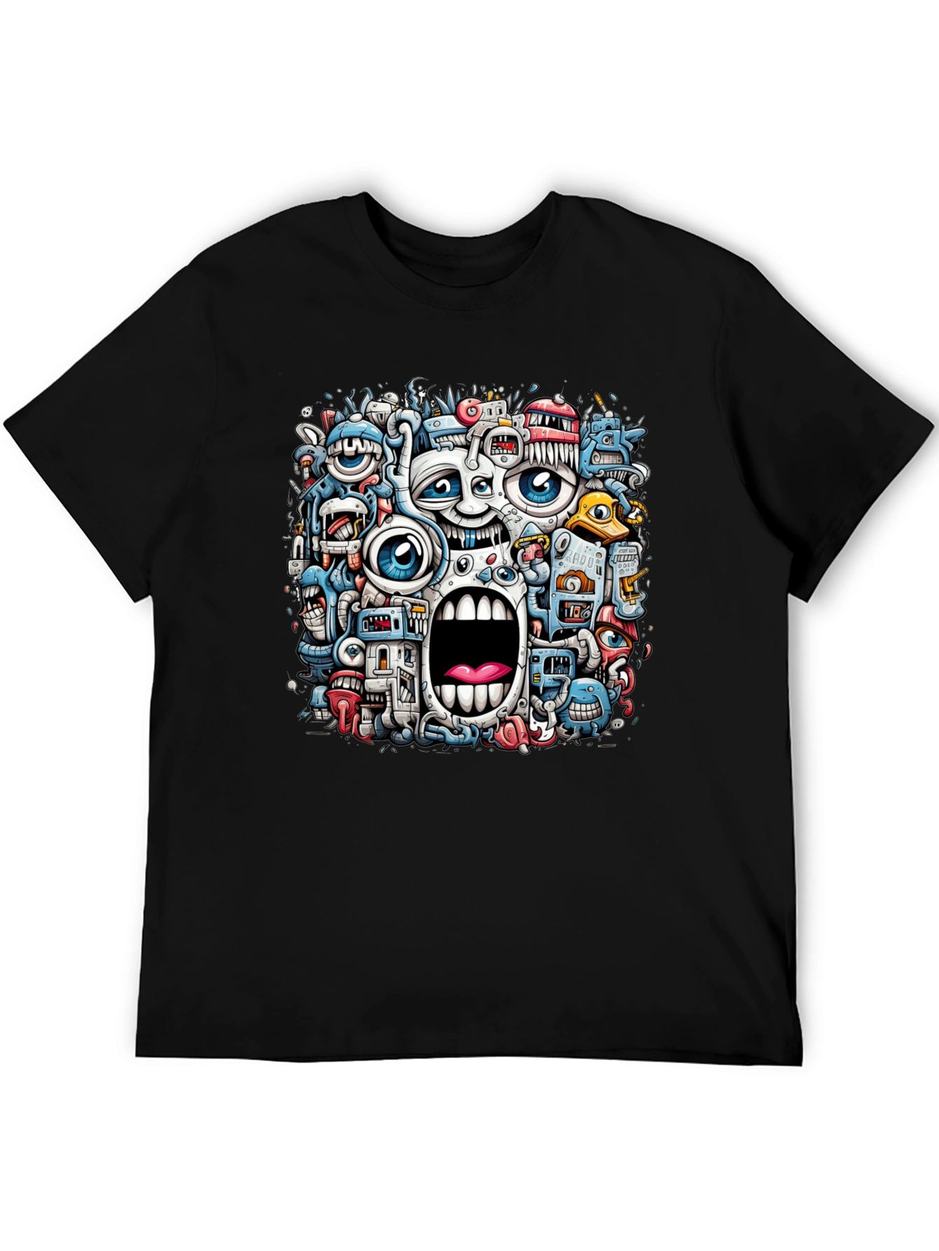 Funky Doodle Art Black T-Shirt