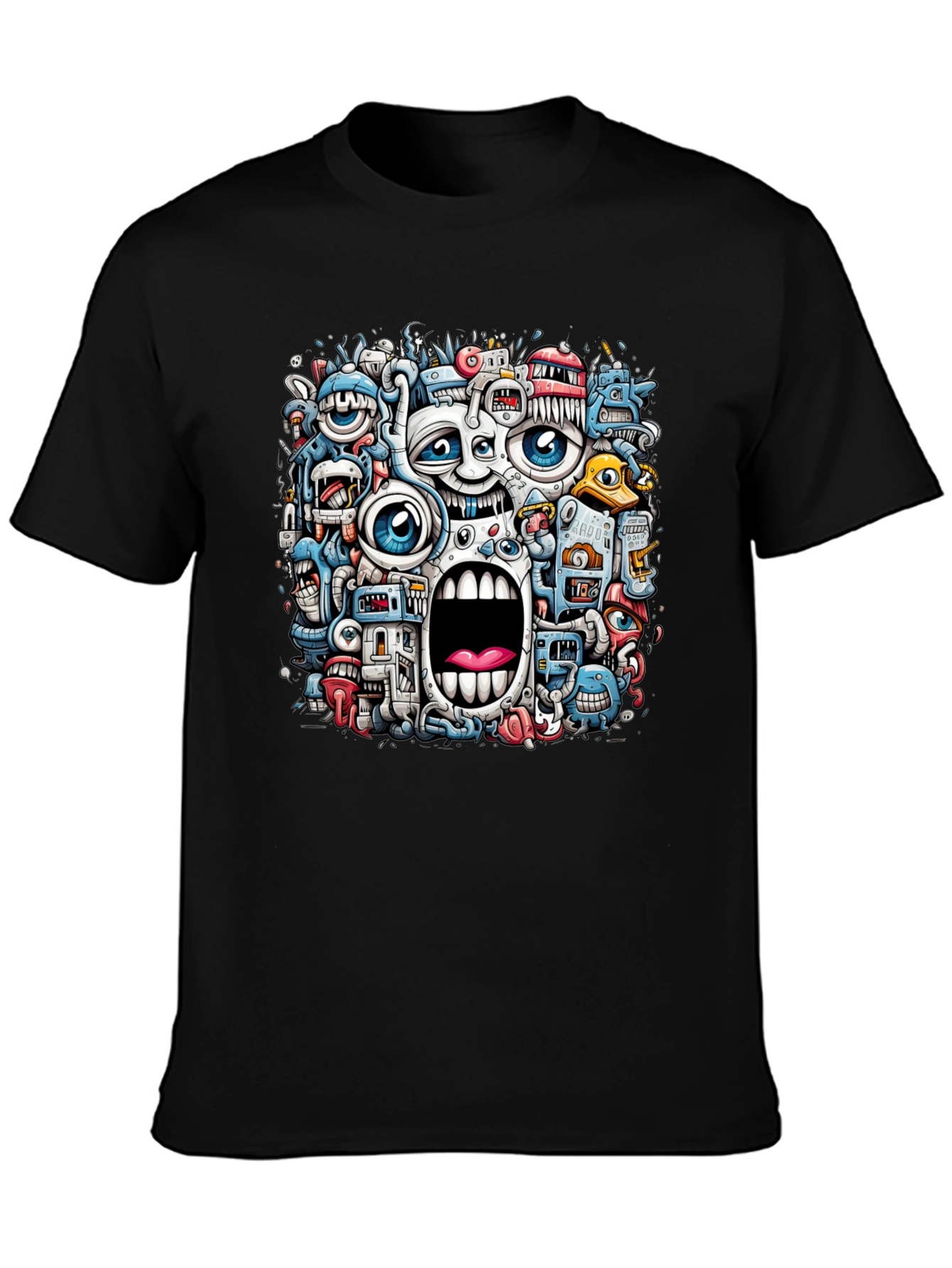 Funky Doodle Art Black T-Shirt