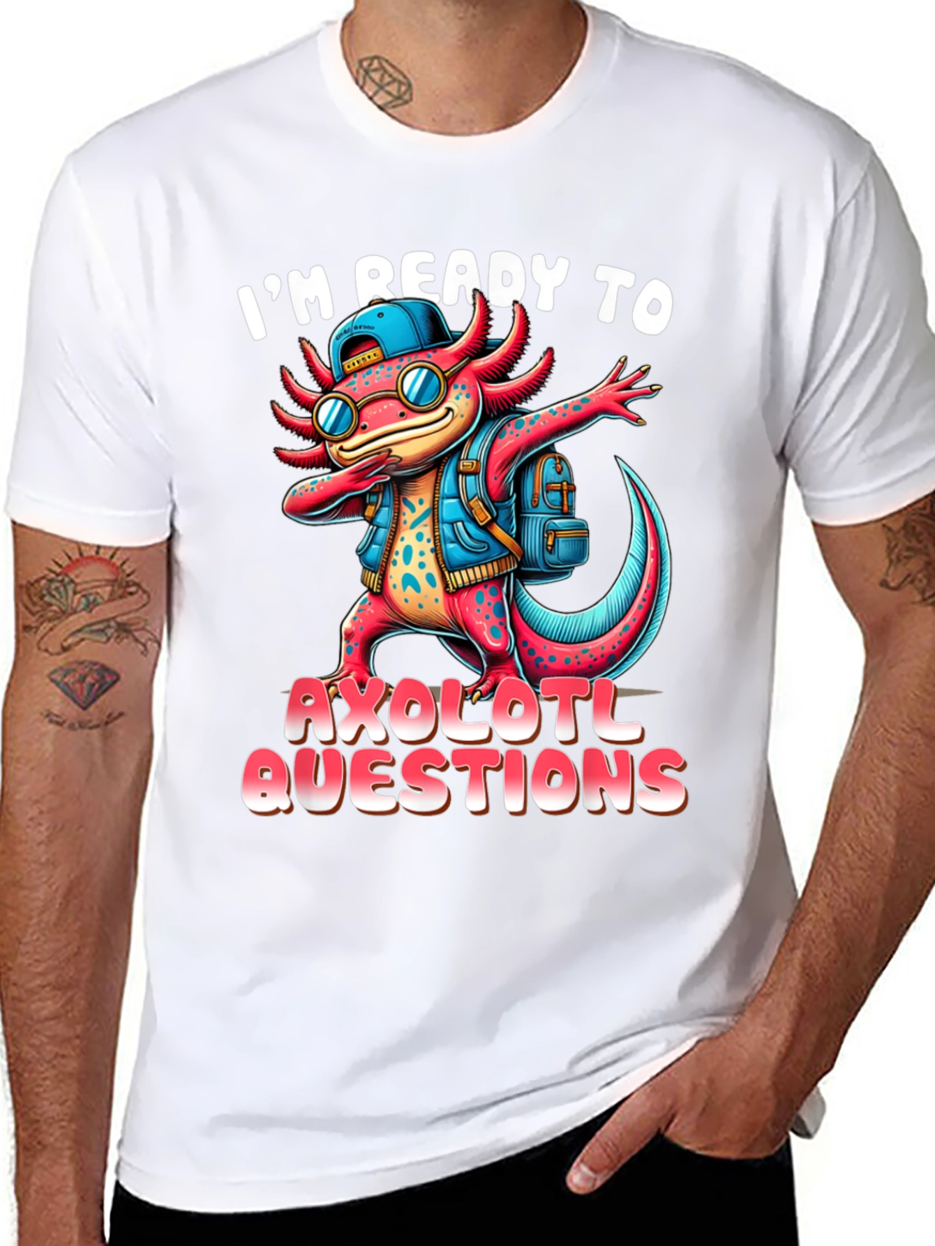 Ready to Axolotl Questions Black T-Shirt