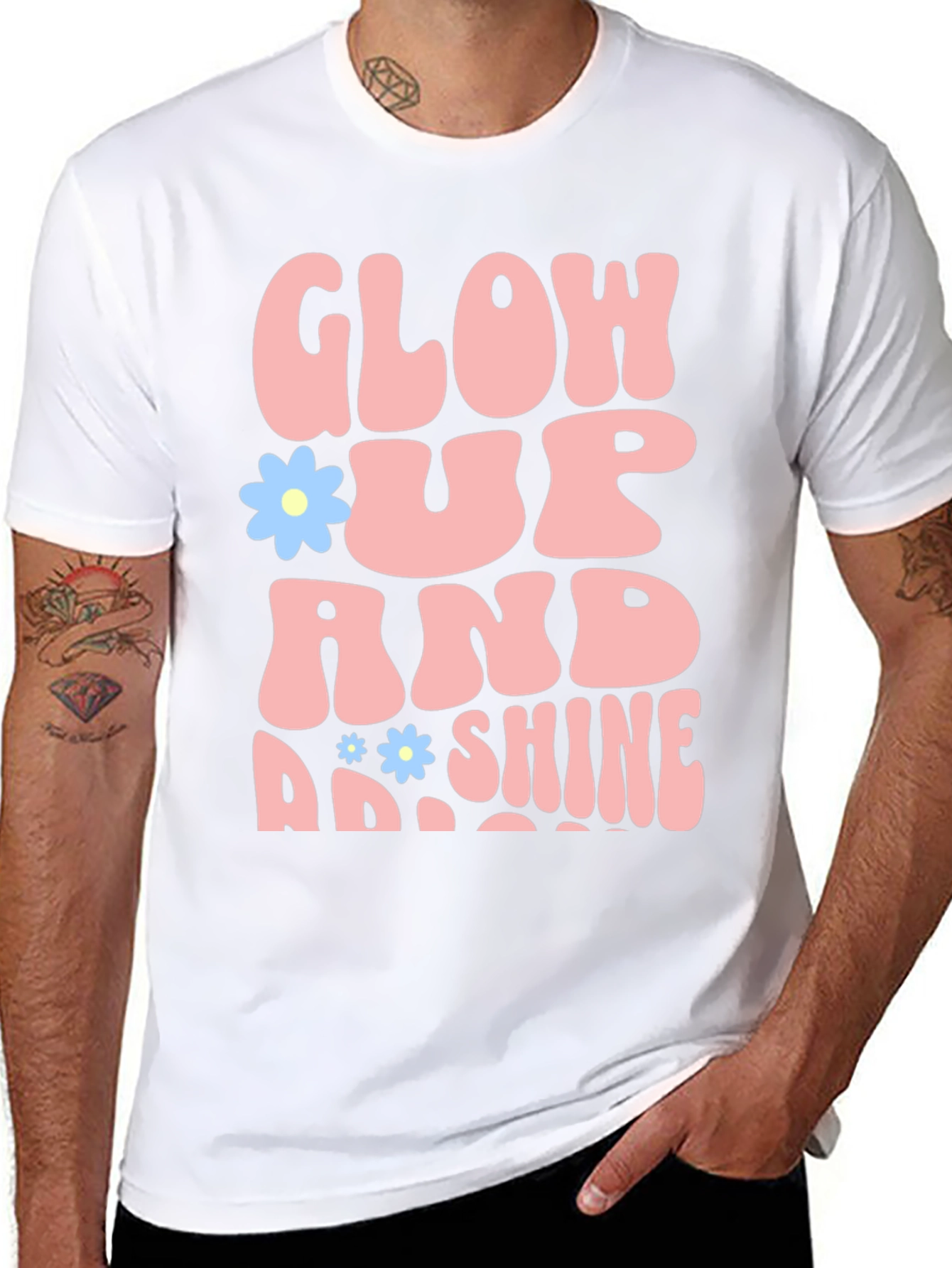 Glow Up and Shine T-Shirt - Trendy Graphic Tee