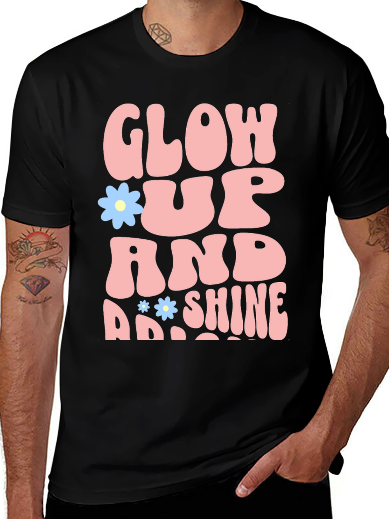 Glow Up and Shine T-Shirt - Trendy Graphic Tee