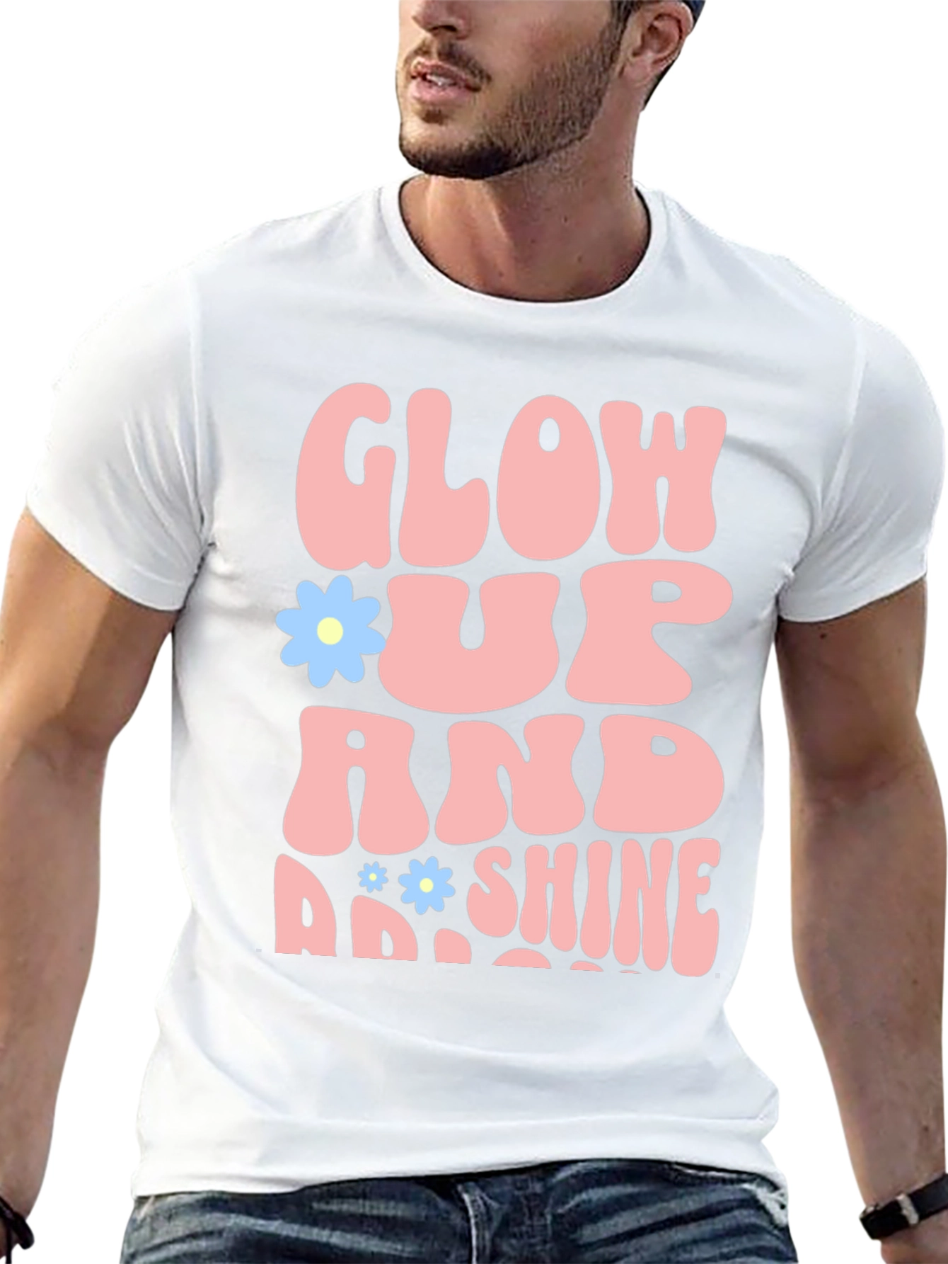 Glow Up and Shine T-Shirt - Trendy Graphic Tee