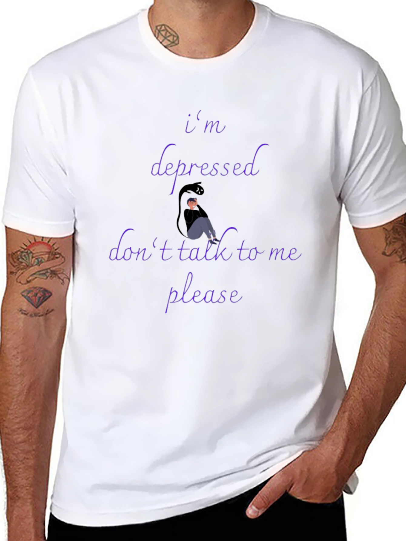 Im Depressed Graphic Tee - Unisex Black T-Shirt