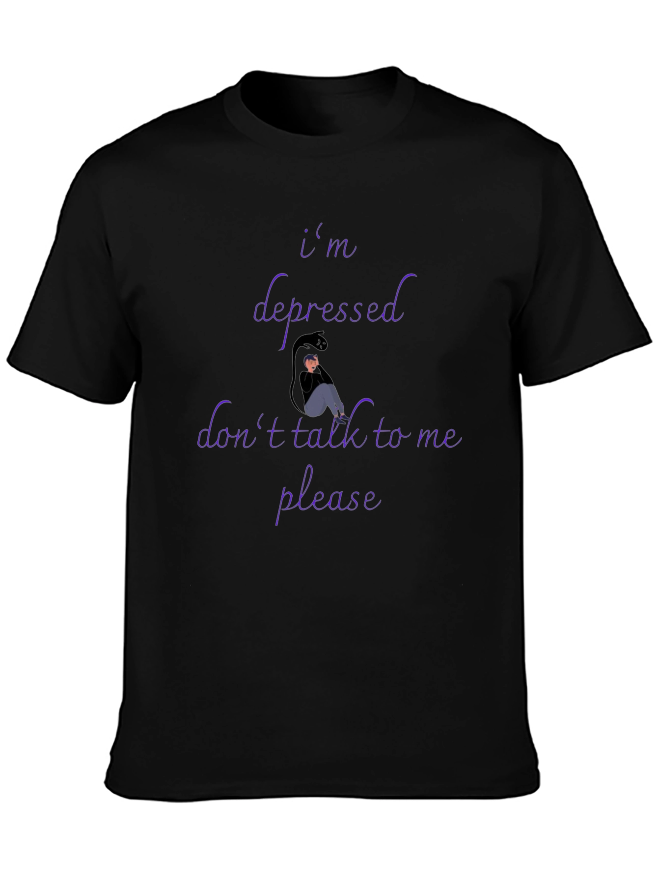 Im Depressed Graphic Tee - Unisex Black T-Shirt