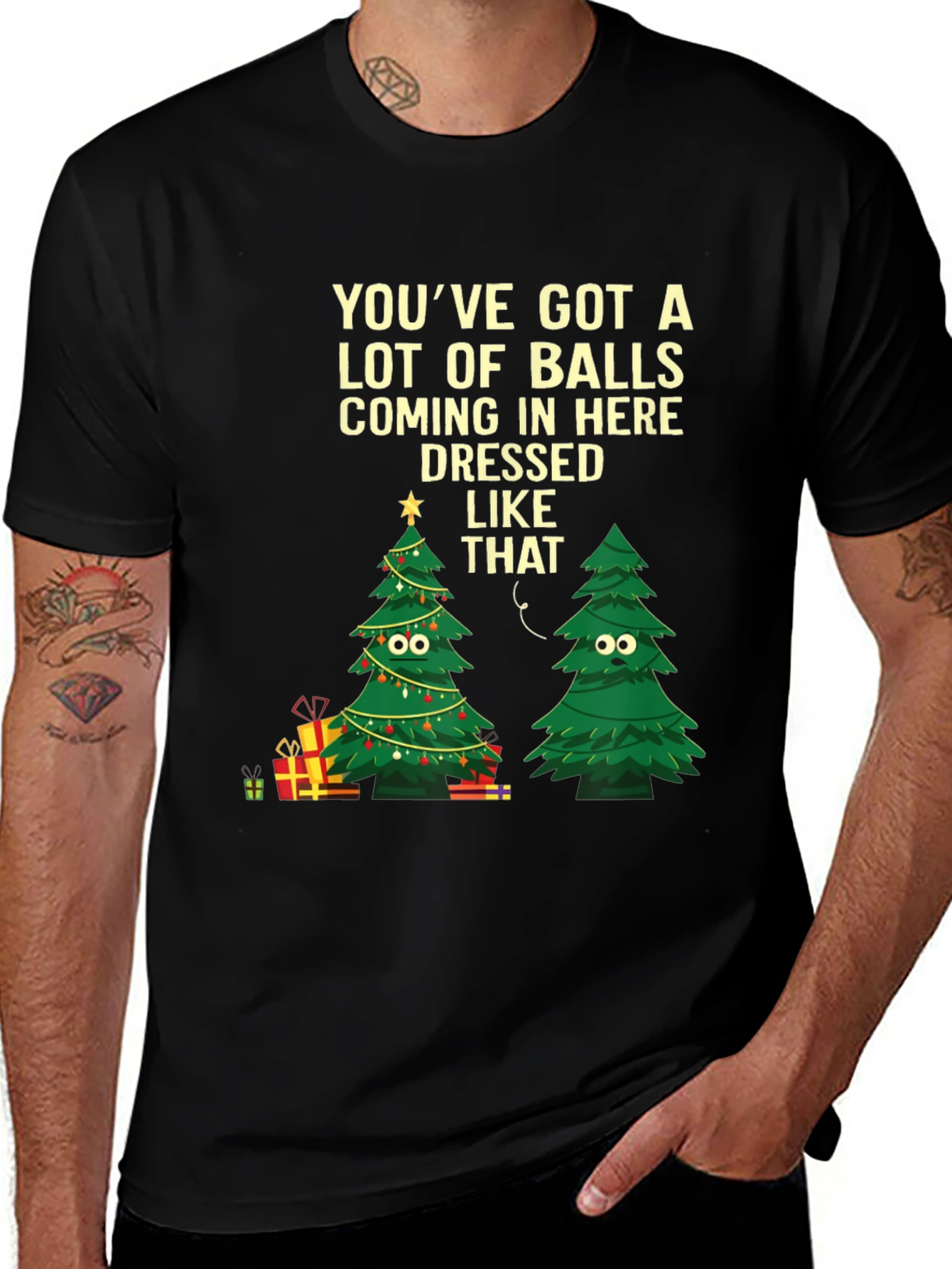 Humorous Christmas Tree Graphic Tee