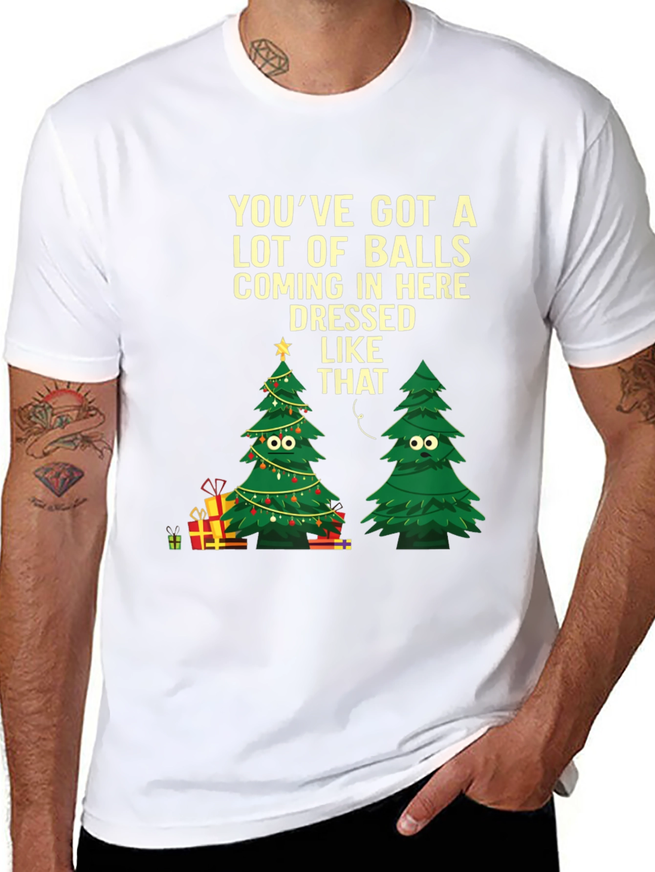Humorous Christmas Tree Graphic Tee
