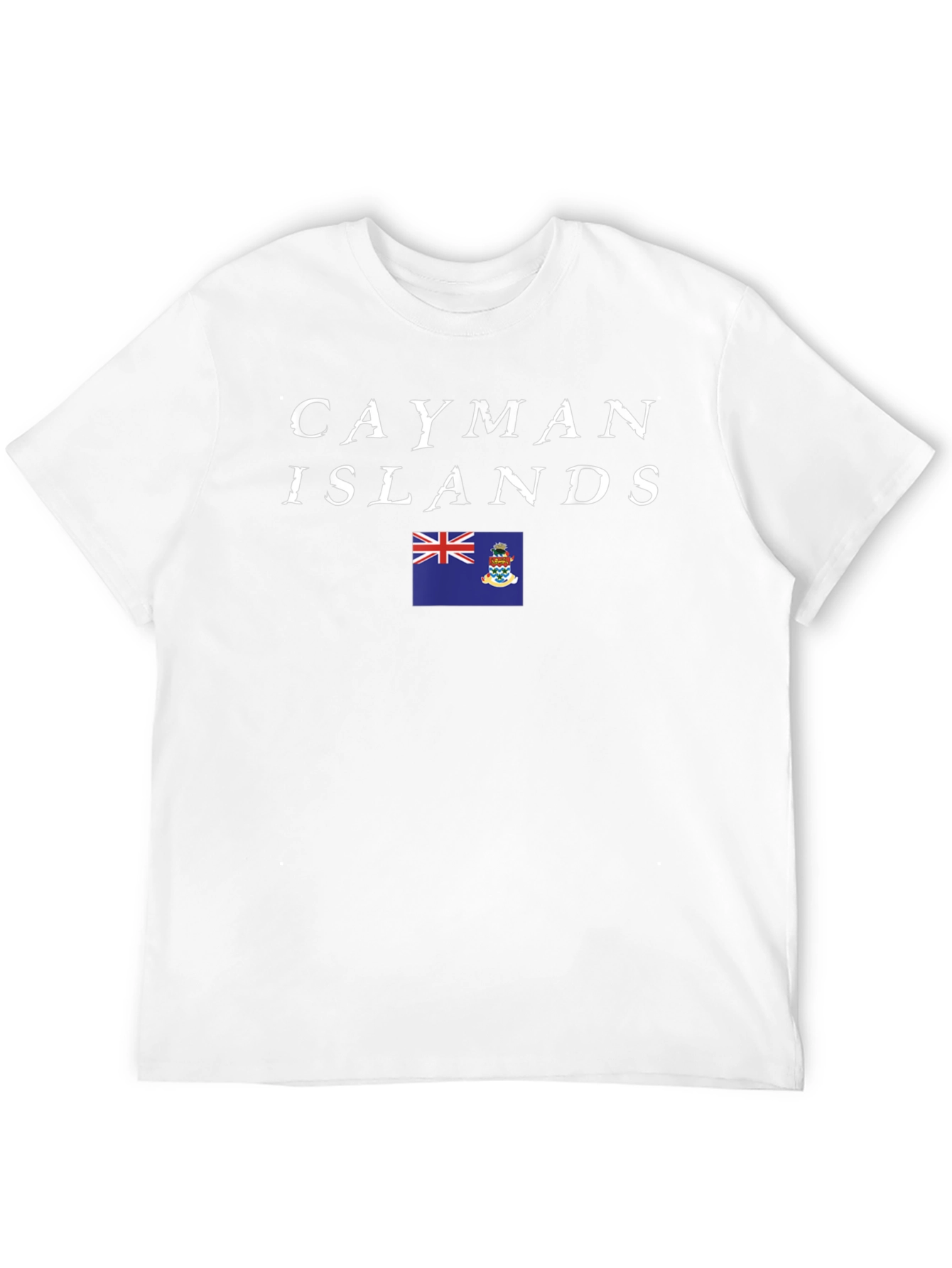 Cayman Islands Flag T-Shirt Black Cotton