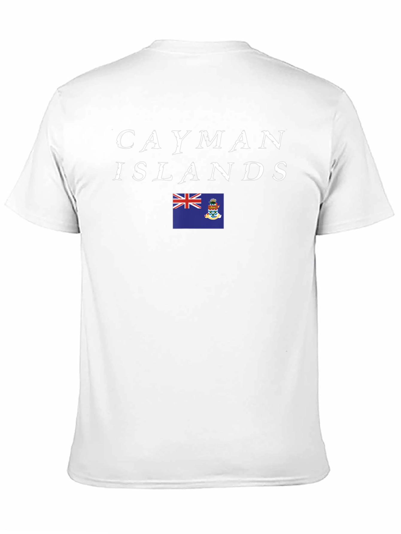 Cayman Islands Flag T-Shirt Black Cotton
