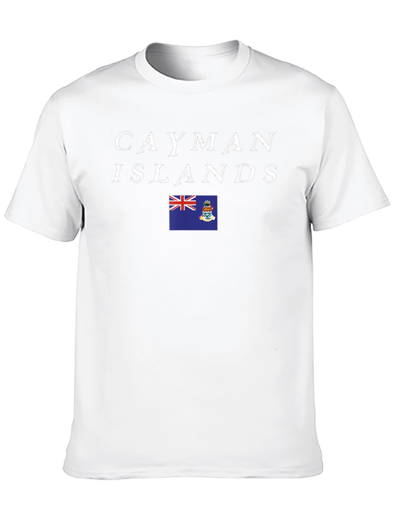 Cayman Islands Flag T-Shirt Black Cotton