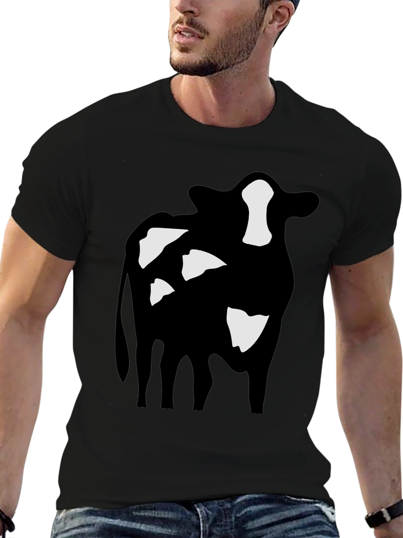 Cow Print Black T-Shirt