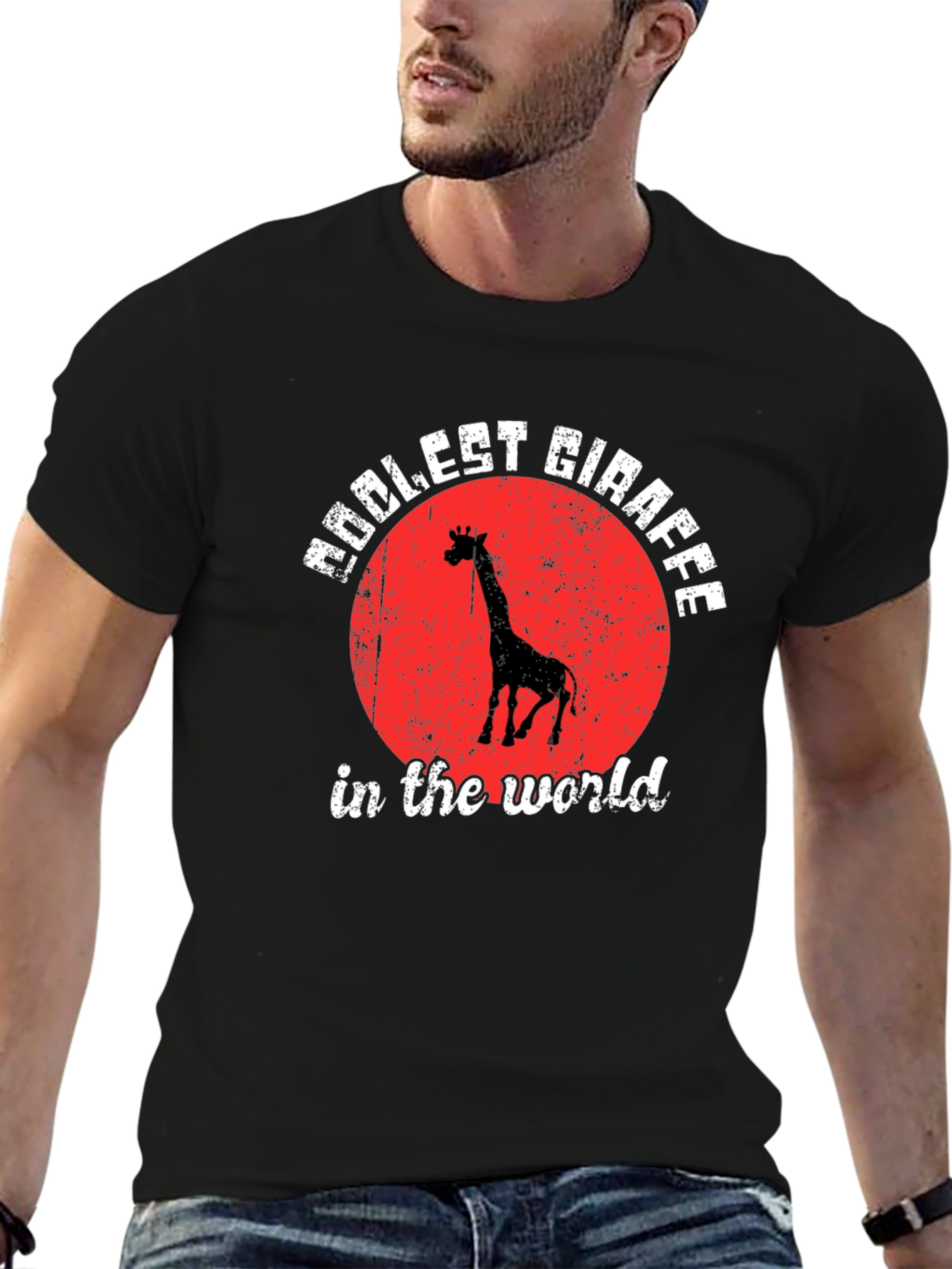 Coolest Giraffe in the World Black T-Shirt
