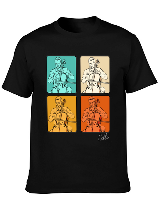 Cello Player T-Shirt - Retro Pop Art Design