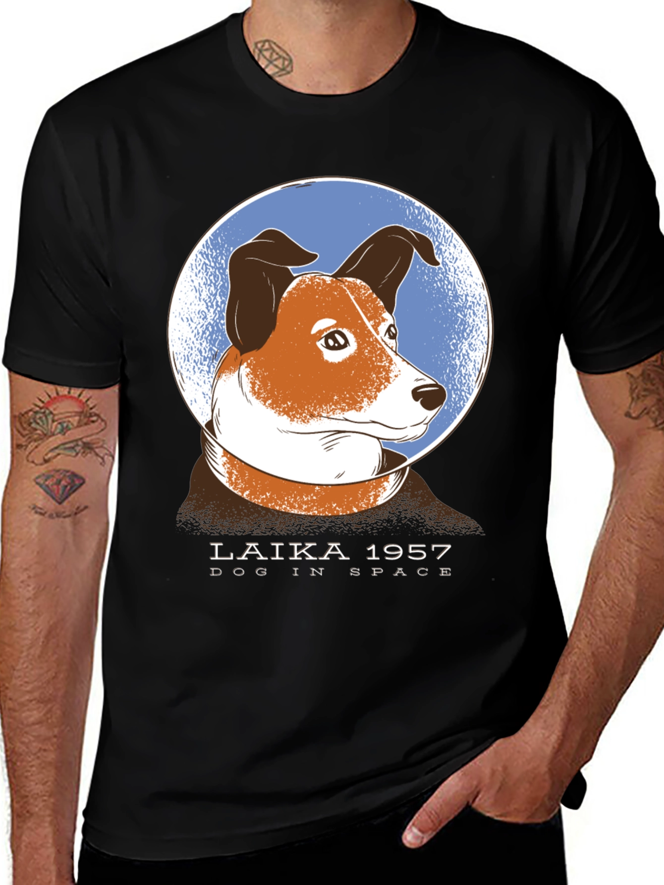Laika Dog in Space Graphic T-Shirt