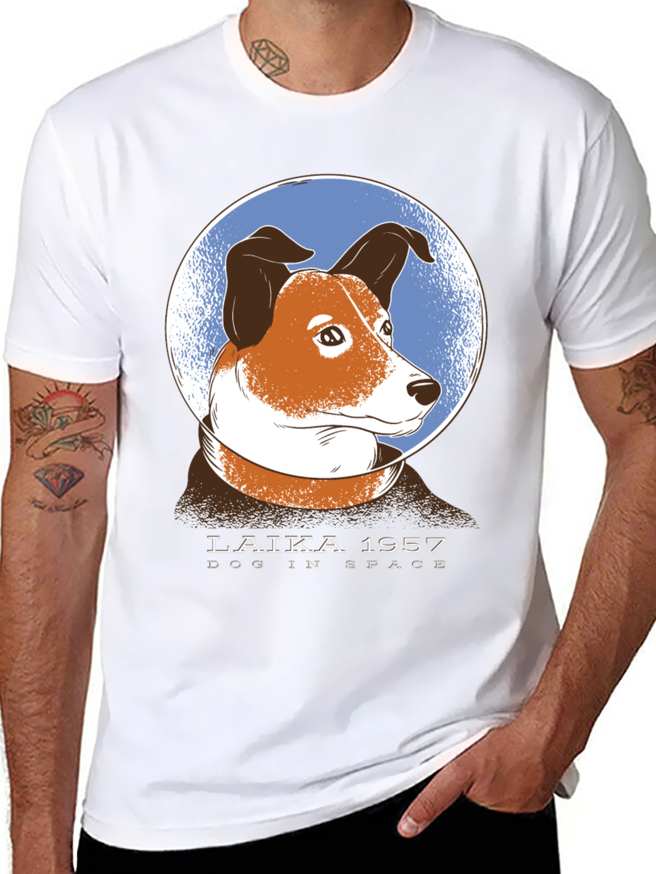 Laika Dog in Space Graphic T-Shirt