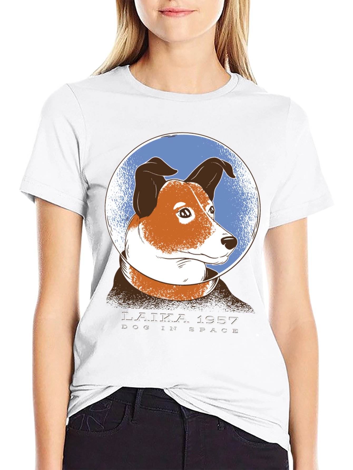 Laika Dog in Space Graphic T-Shirt