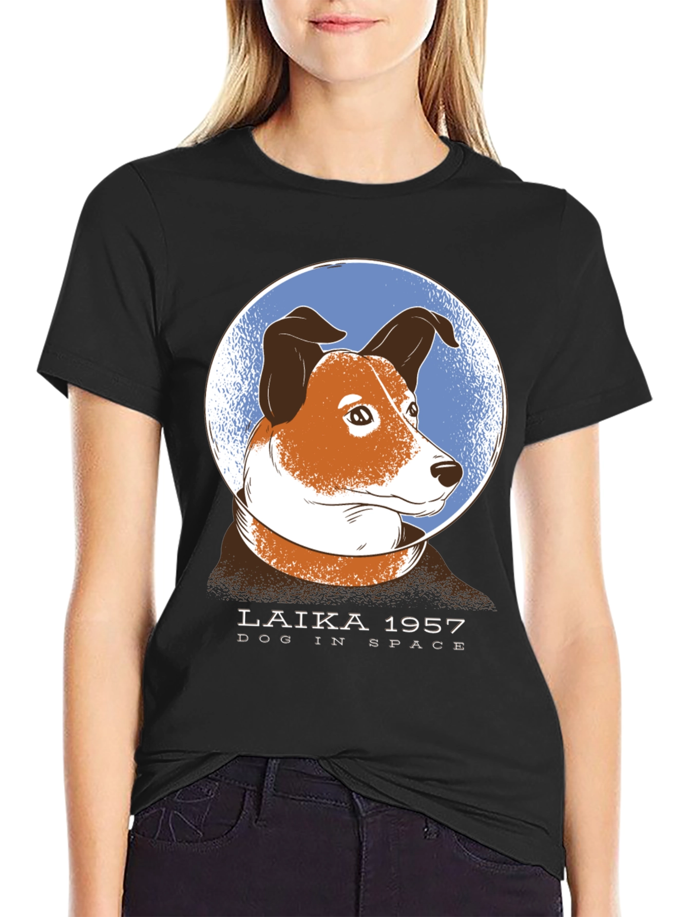 Laika Dog in Space Graphic T-Shirt