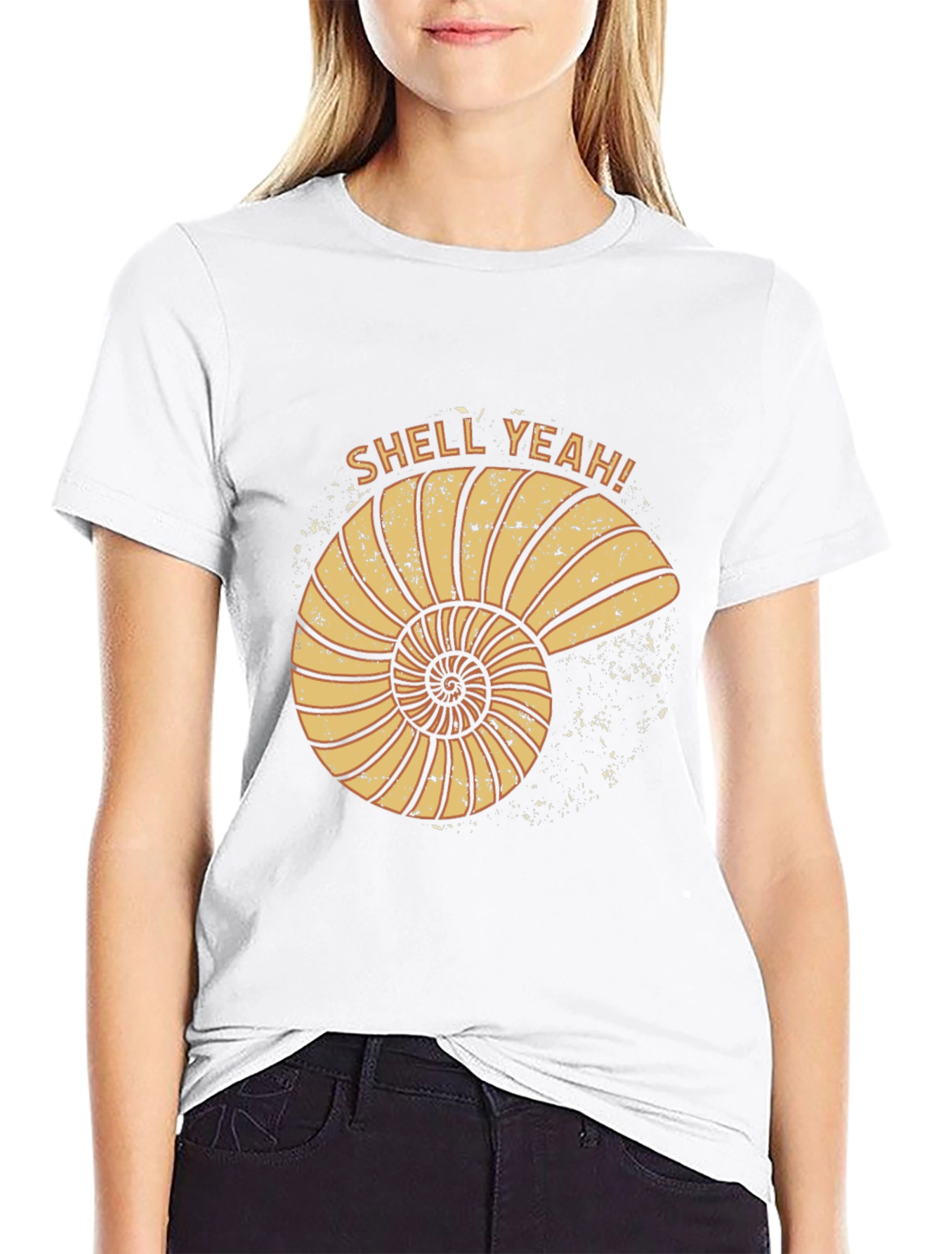 Shell Yeah! Graphic Print T-Shirt - Black Cotton Tee