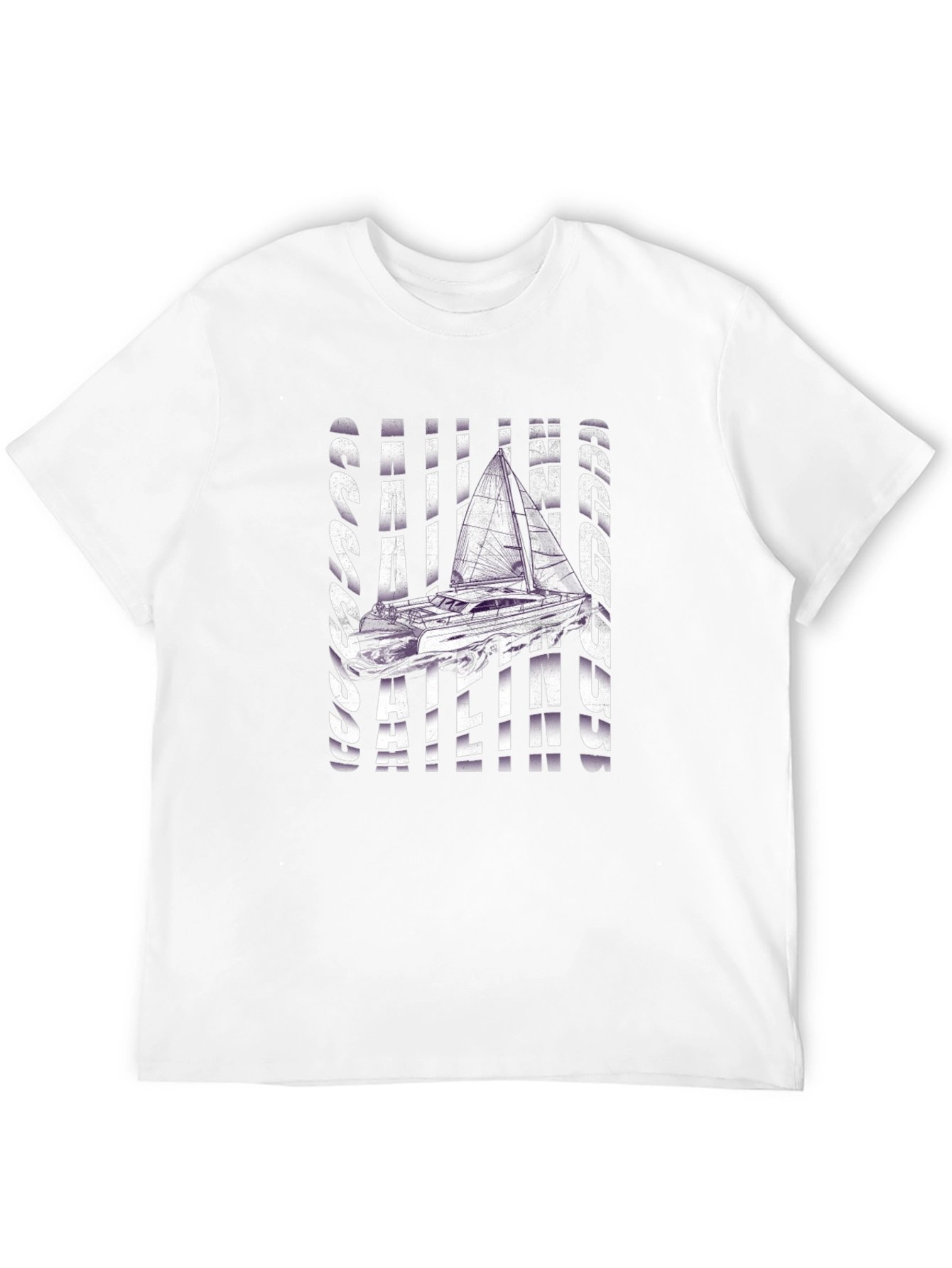 Sailing Graphic T-Shirt - Black Crew Neck