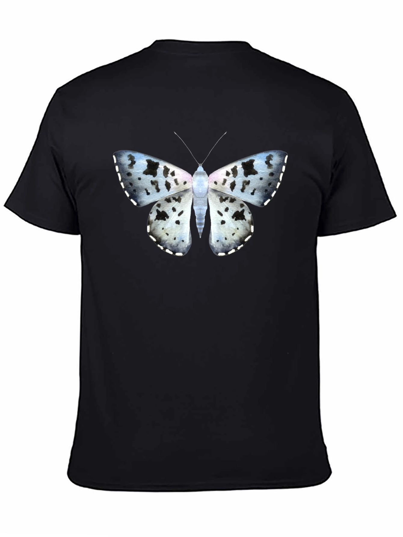 Butterfly Print Black T-Shirt