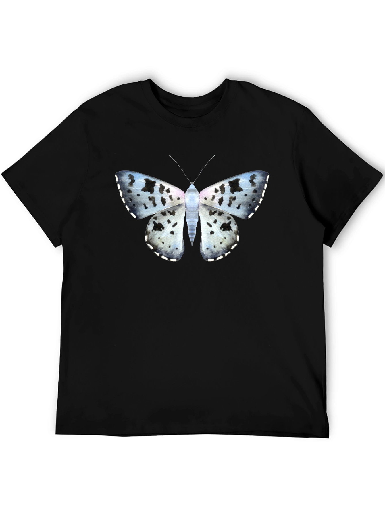 Butterfly Print Black T-Shirt