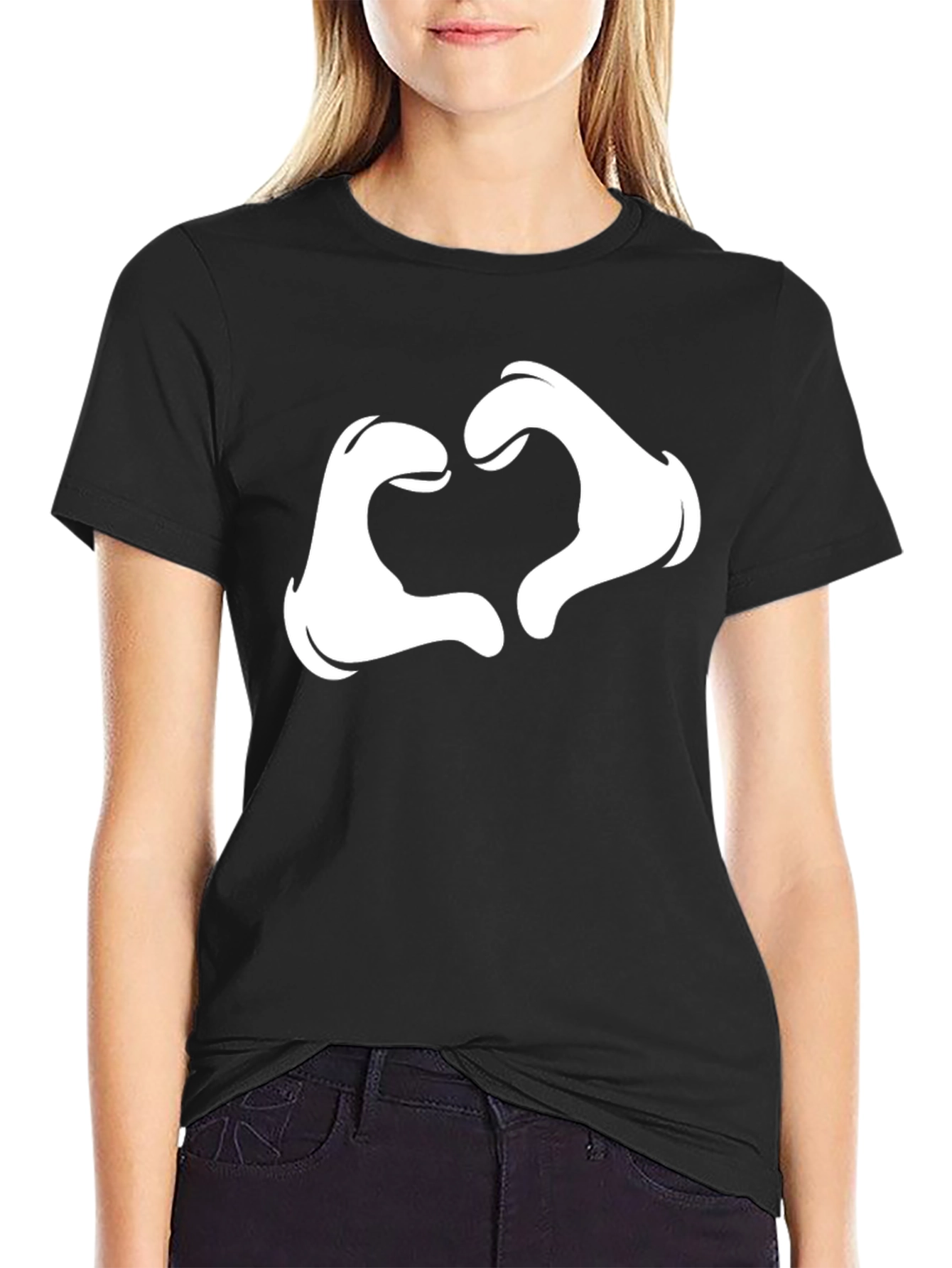 Cartoon Glove Heart Hands Tee