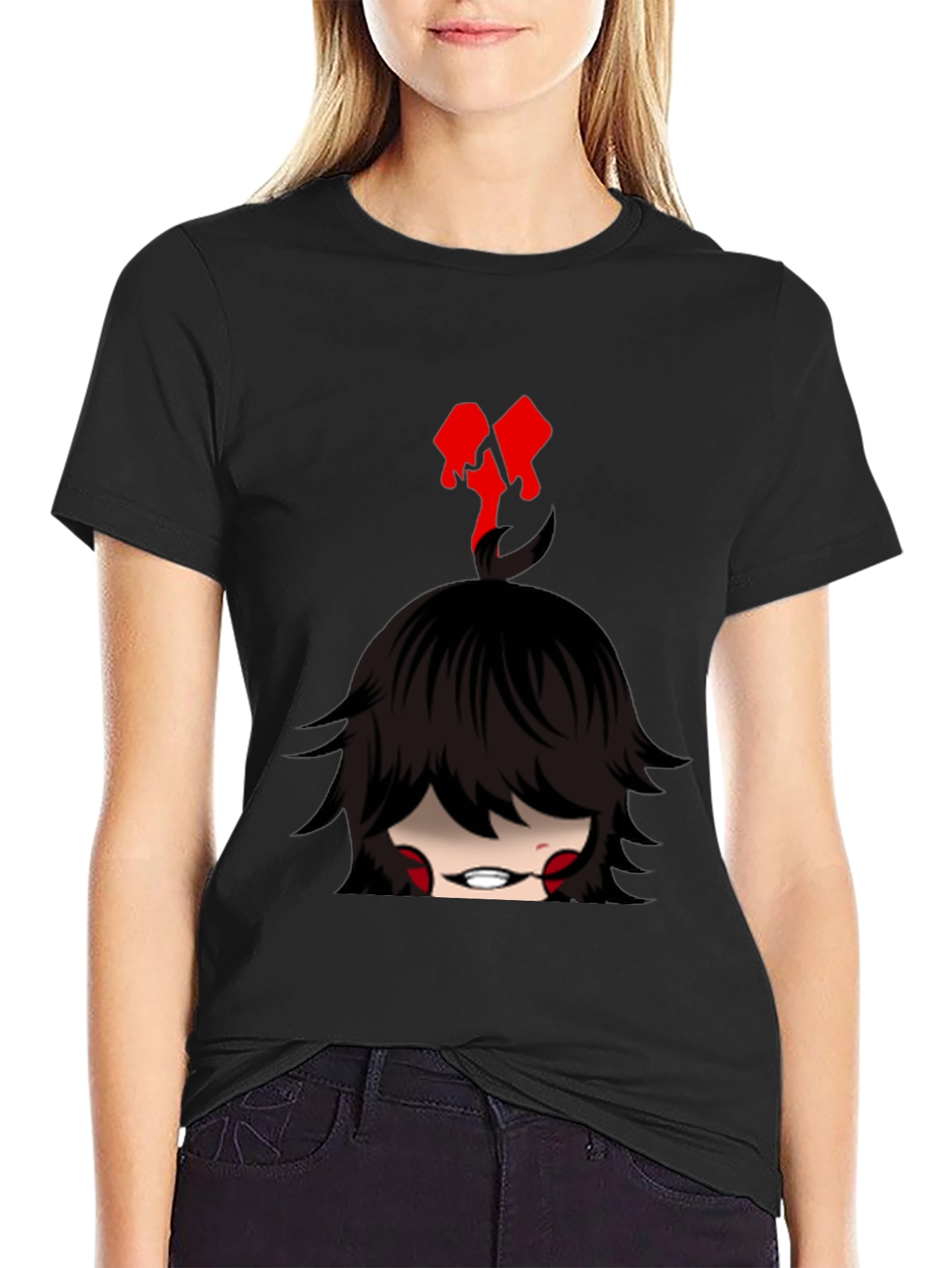 Emo Girl Graphic Tee - Edgy Style