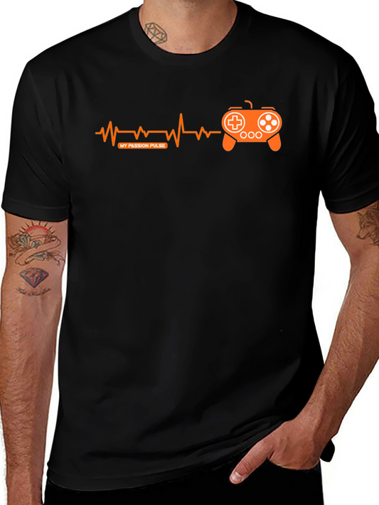 Gamer Pulse T-Shirt - Black Gaming Passion Design