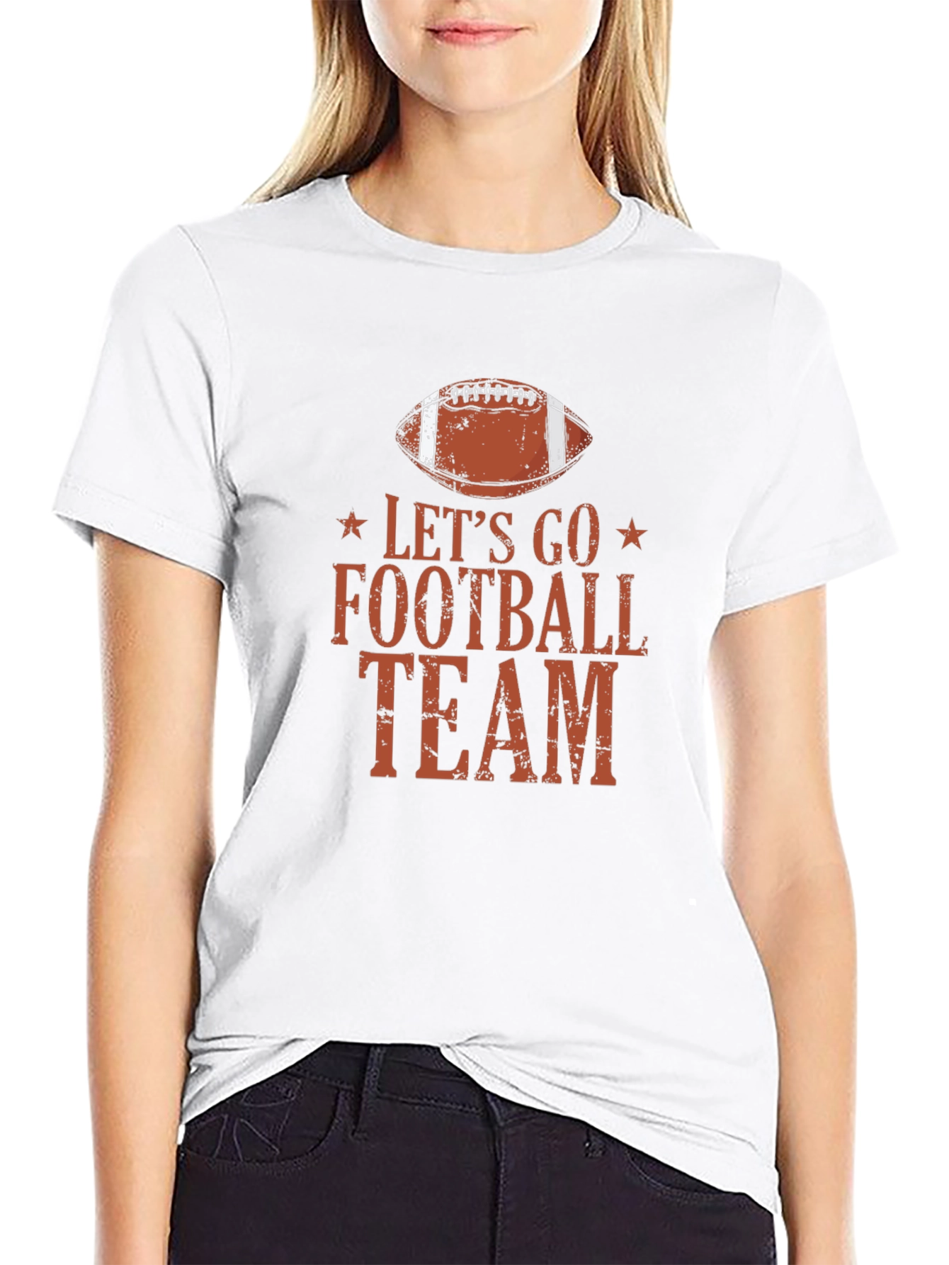 Lets Go Football Team Graphic T-Shirt