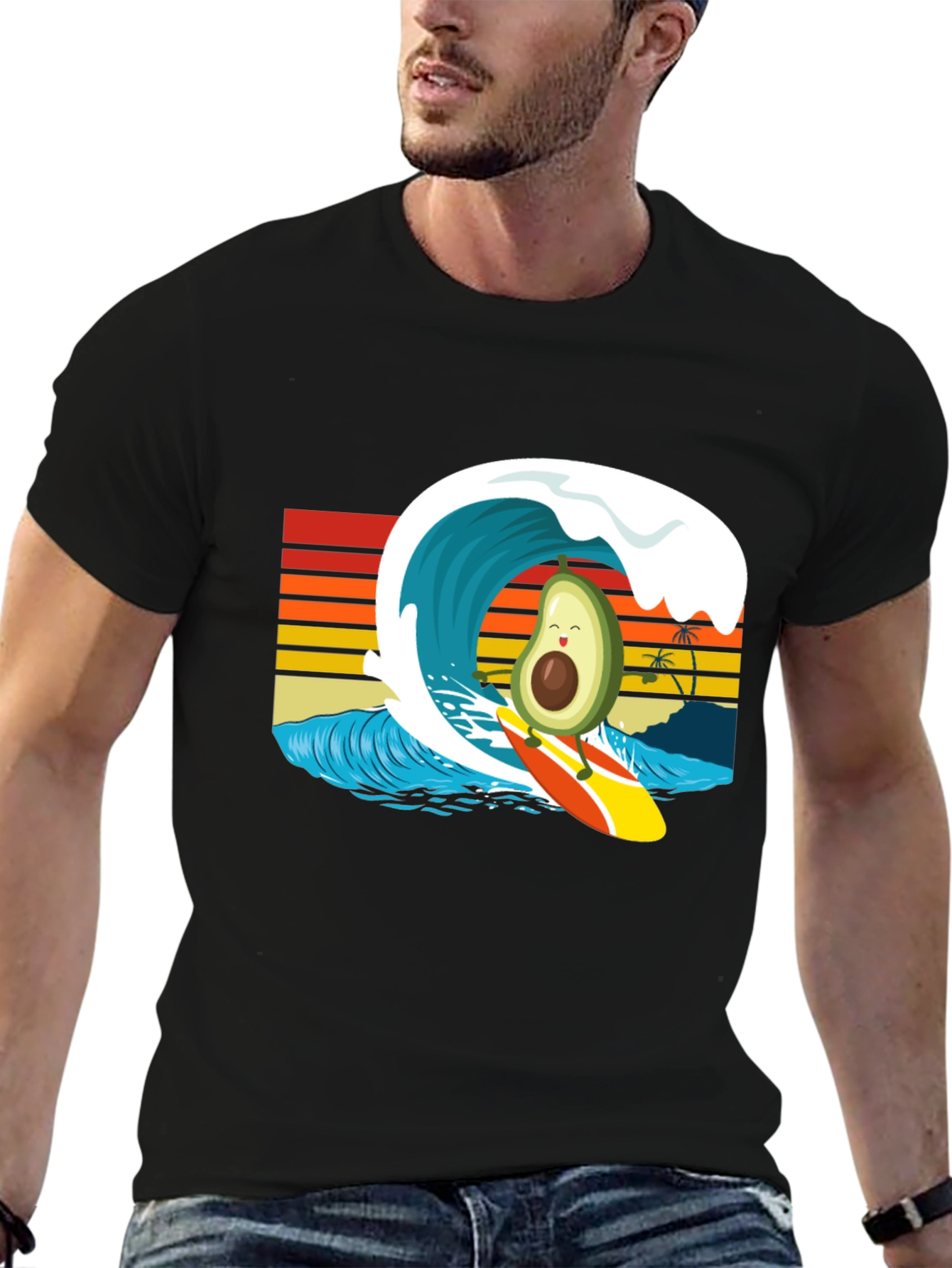 Surfing Avocado Graphic Tee