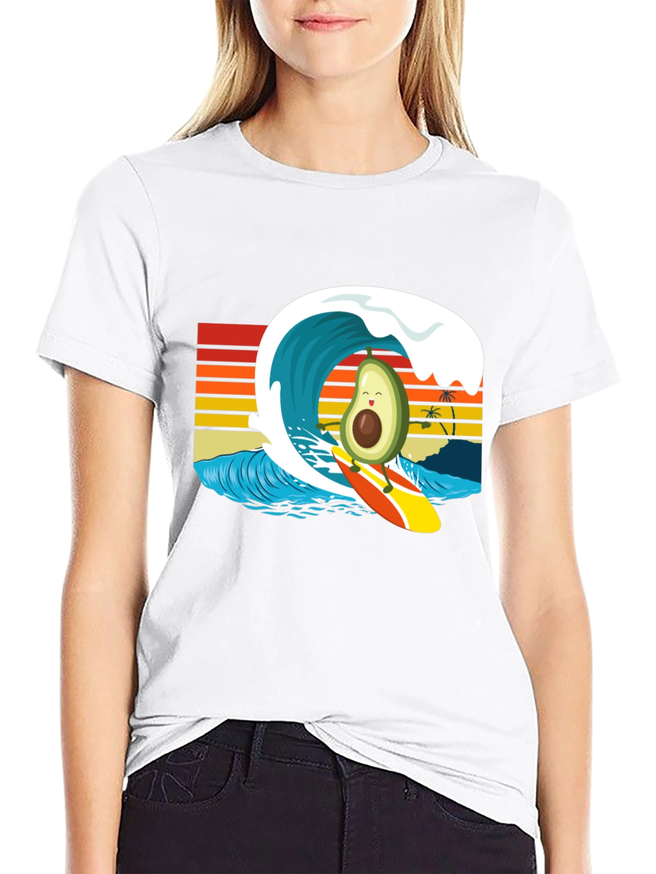 Surfing Avocado Graphic Tee