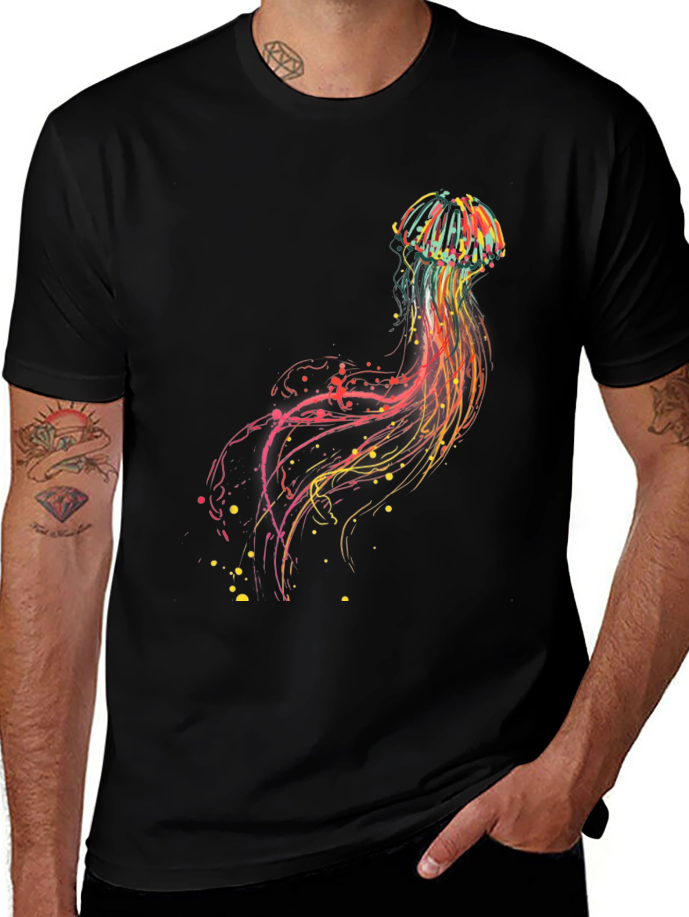 Jellyfish Graphic Tee - Vibrant Abstract Design
