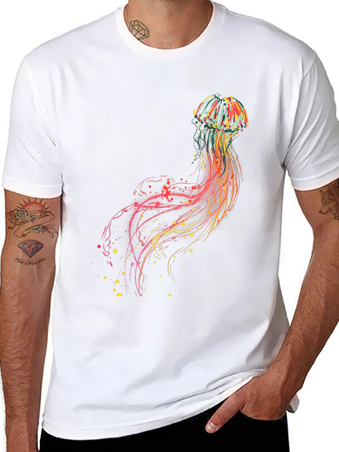 Jellyfish Graphic Tee - Vibrant Abstract Design