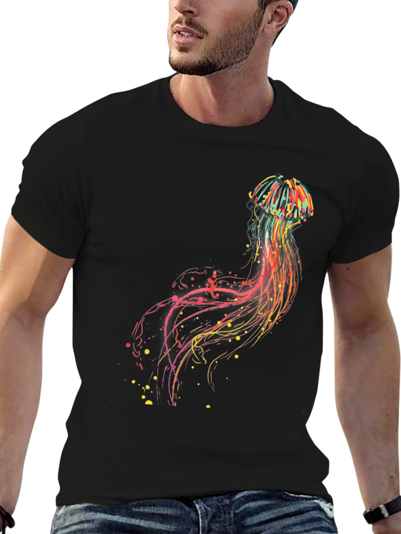 Jellyfish Graphic Tee - Vibrant Abstract Design