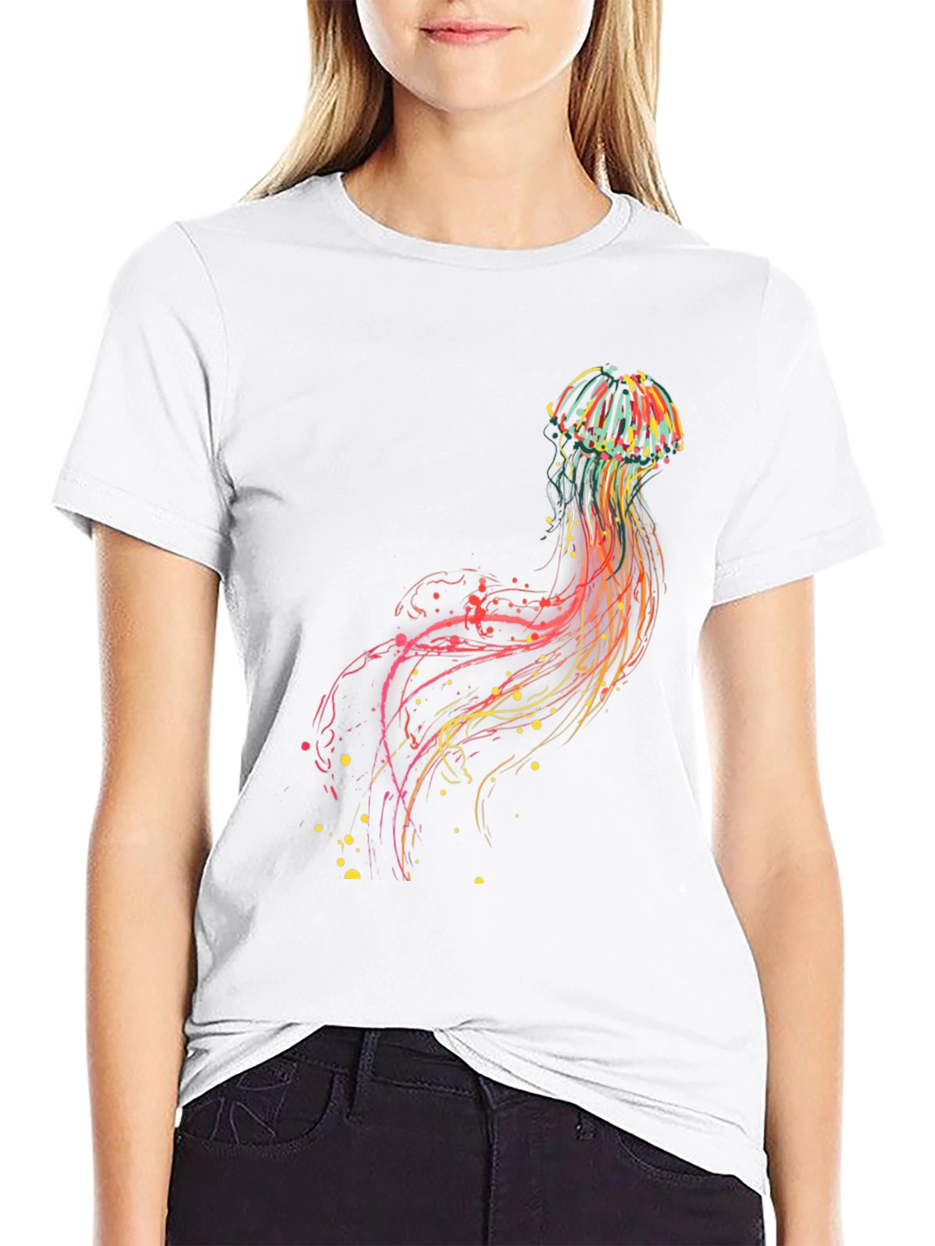 Jellyfish Graphic Tee - Vibrant Abstract Design