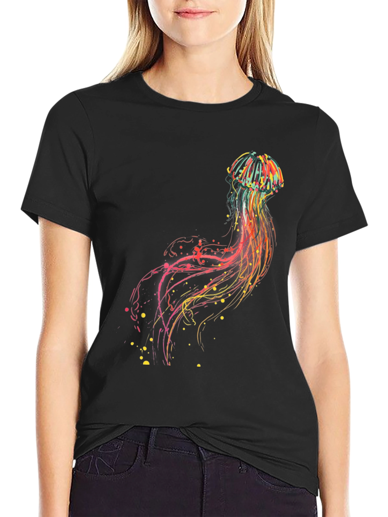 Jellyfish Graphic Tee - Vibrant Abstract Design