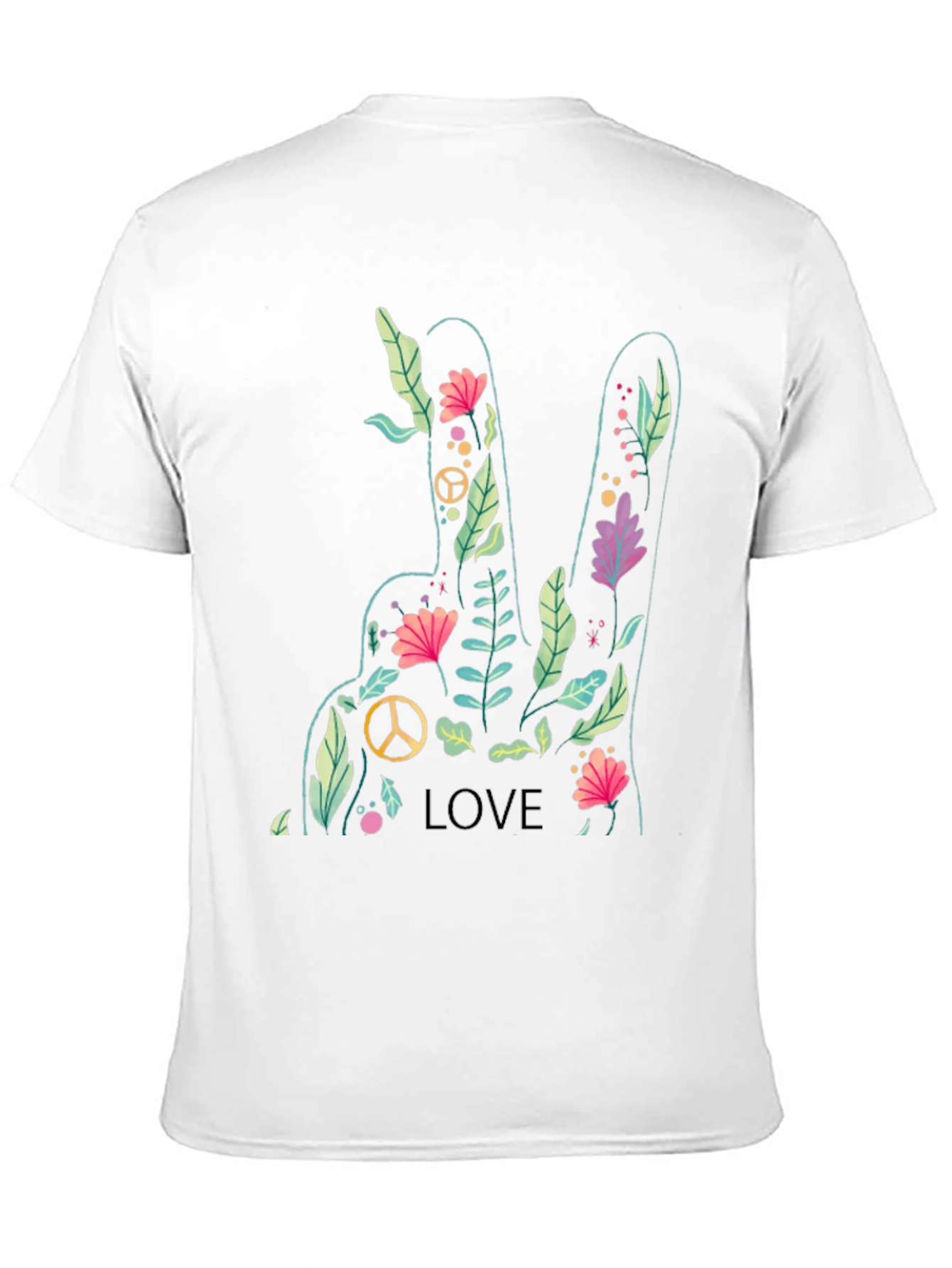 Peace Love Flower Graphic Tee - Soft Cotton Blend