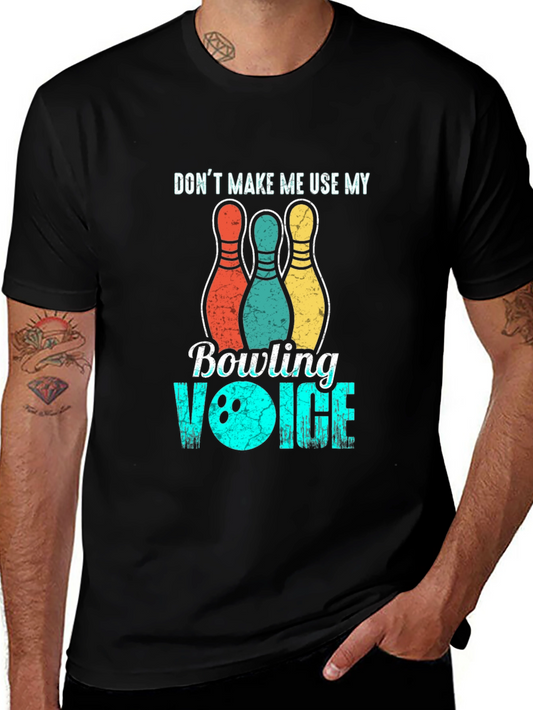 Bowling Voice T-Shirt - Bowling Pins and Ball Graphic Tee