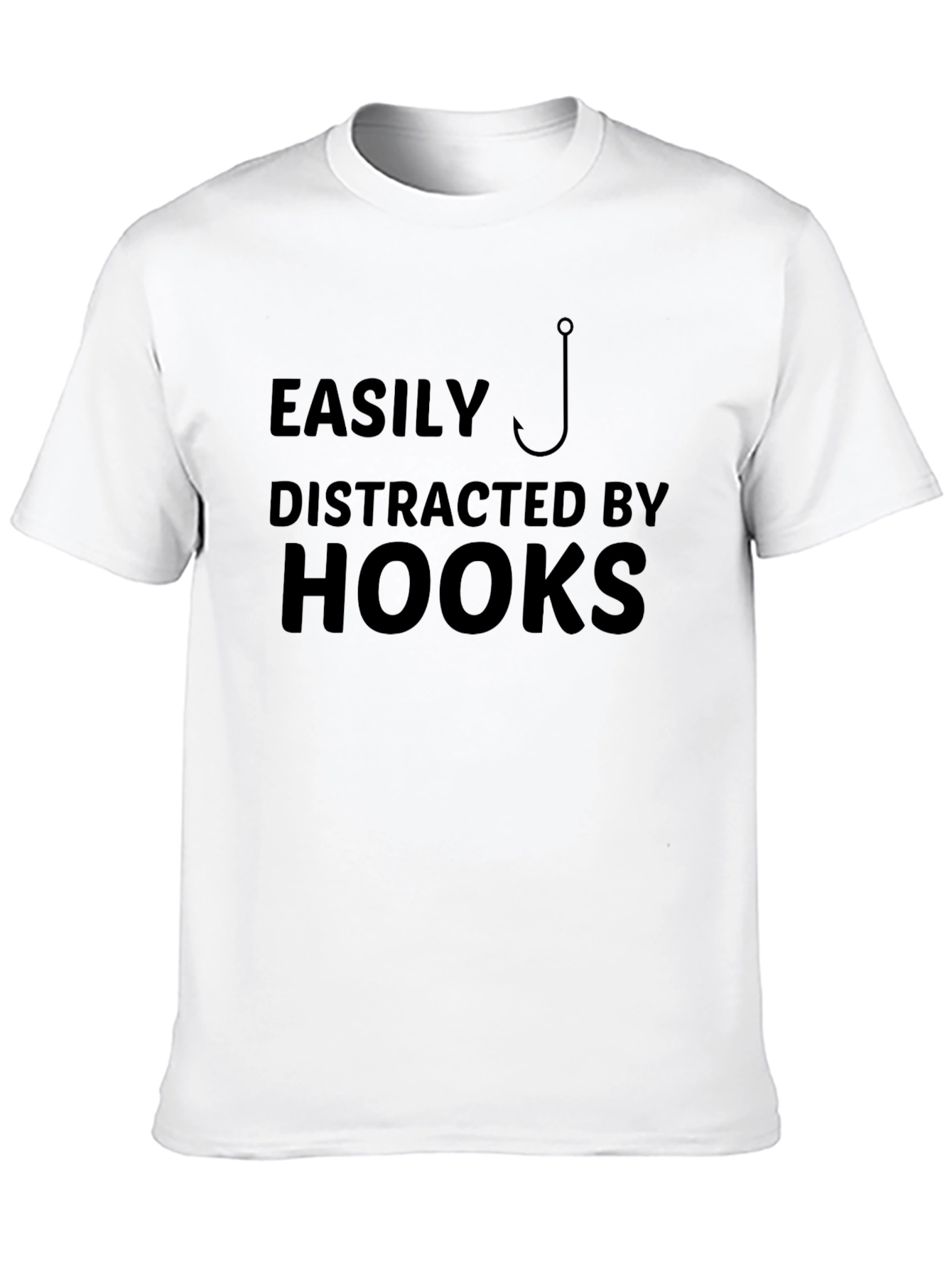 Easily Distracted By Hooks Black T-Shirt Fishing