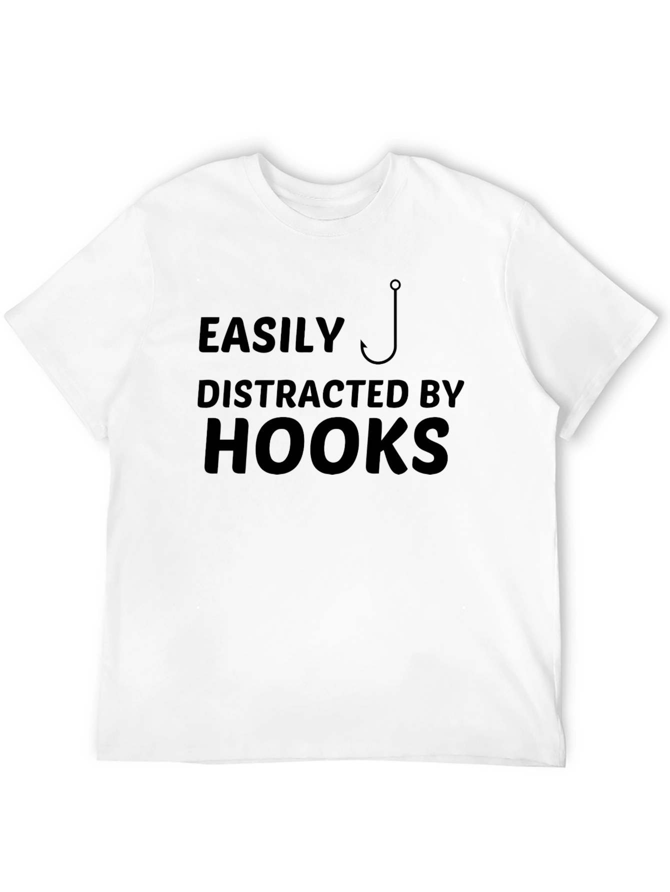 Easily Distracted By Hooks Black T-Shirt Fishing