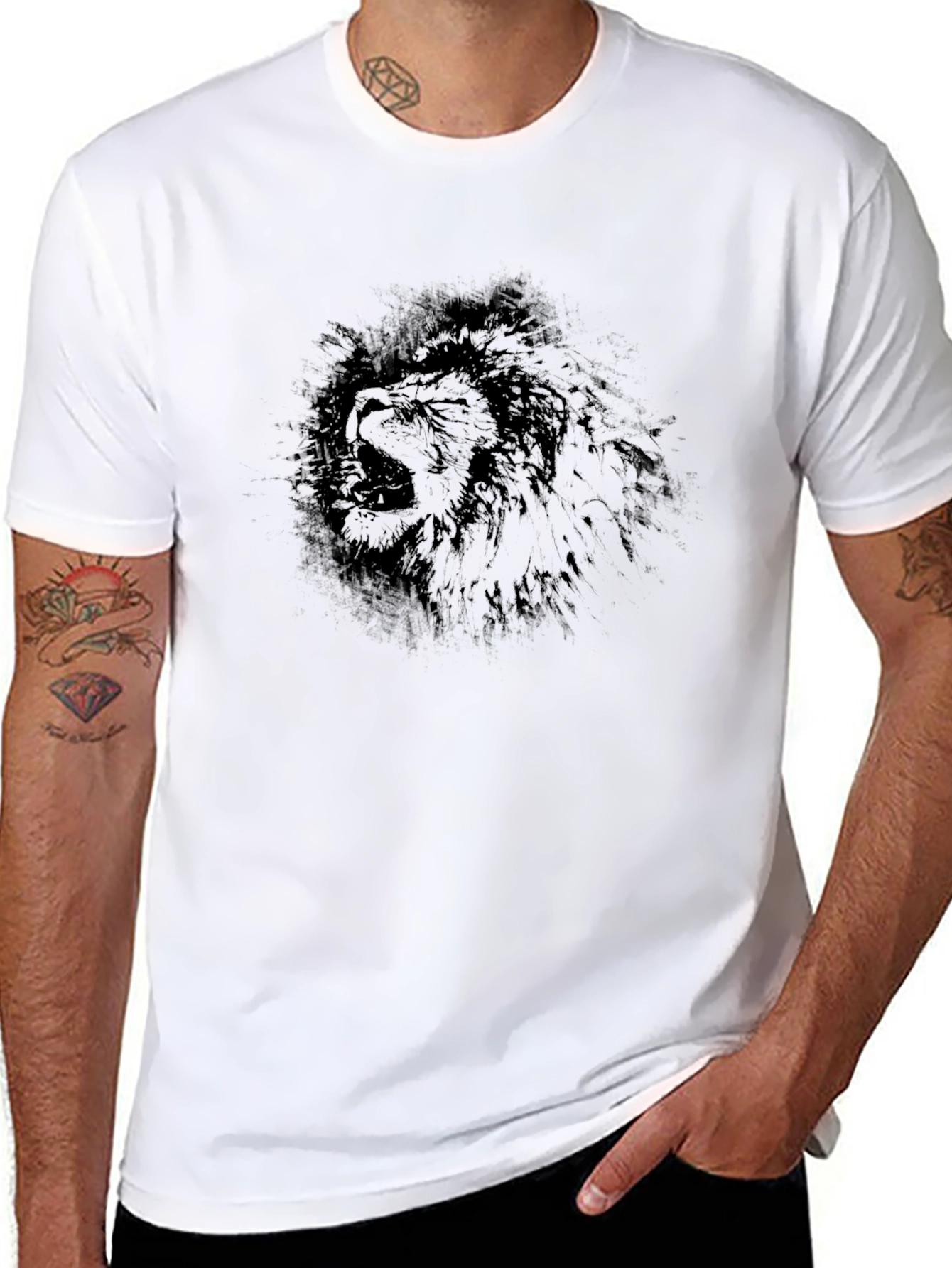 Lion Graphic Black T-Shirt