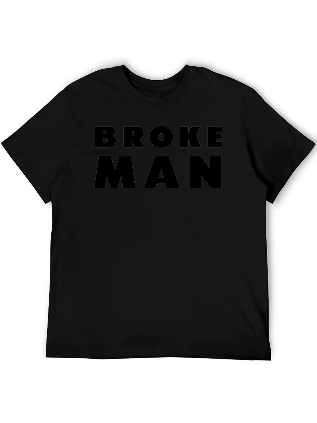 Broke Man Black Graphic Tee - Mens Casual Fashion