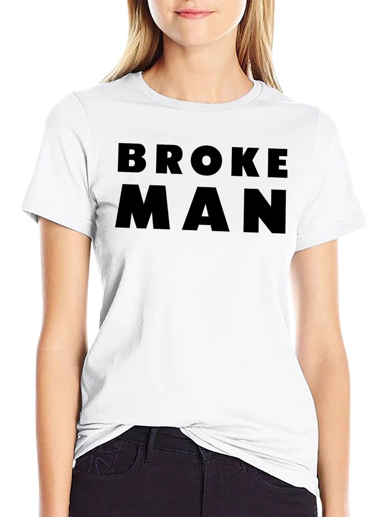 Broke Man Black Graphic Tee - Mens Casual Fashion