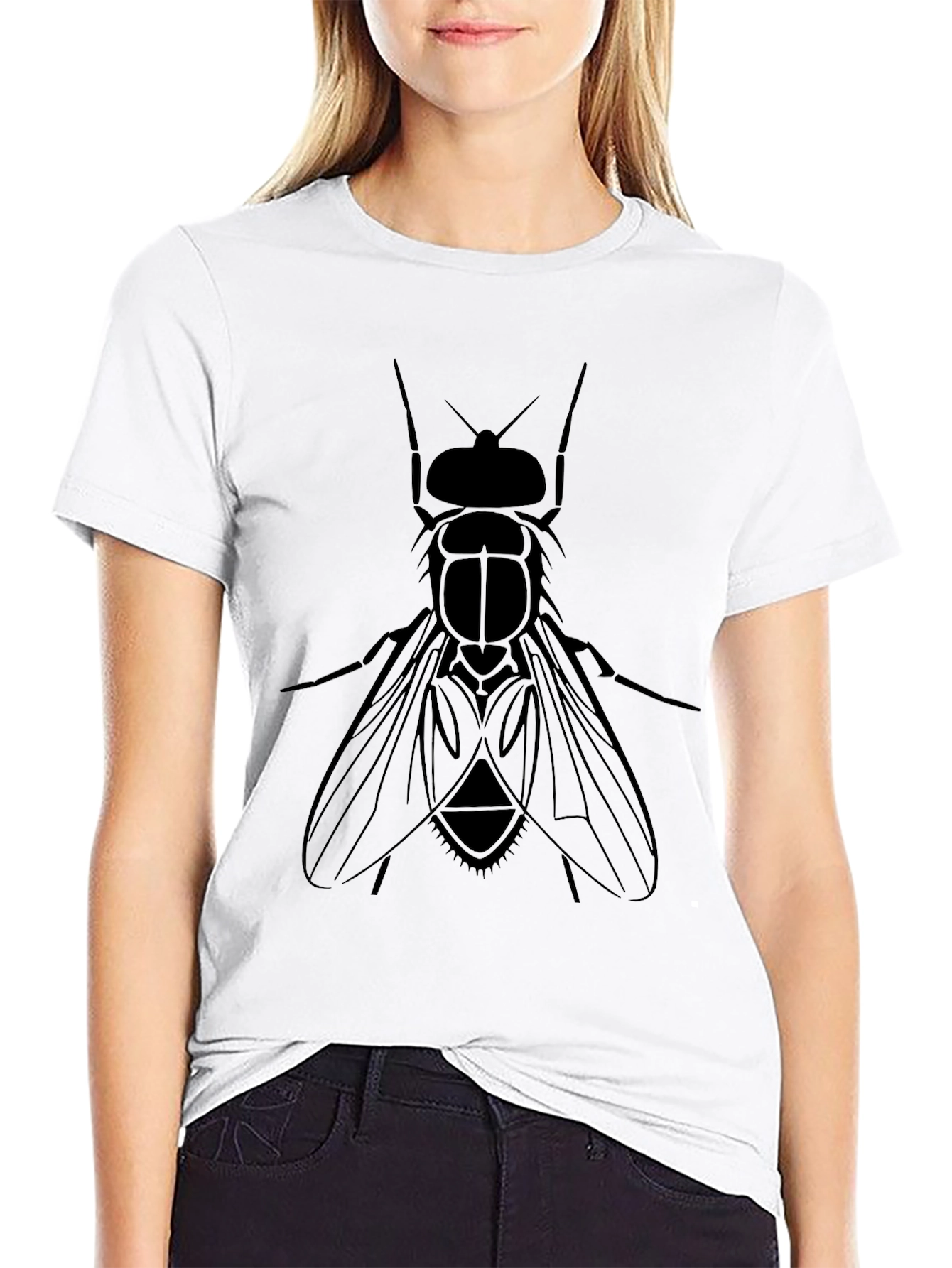 Black Fly Graphic Tee - Unique Insect Design