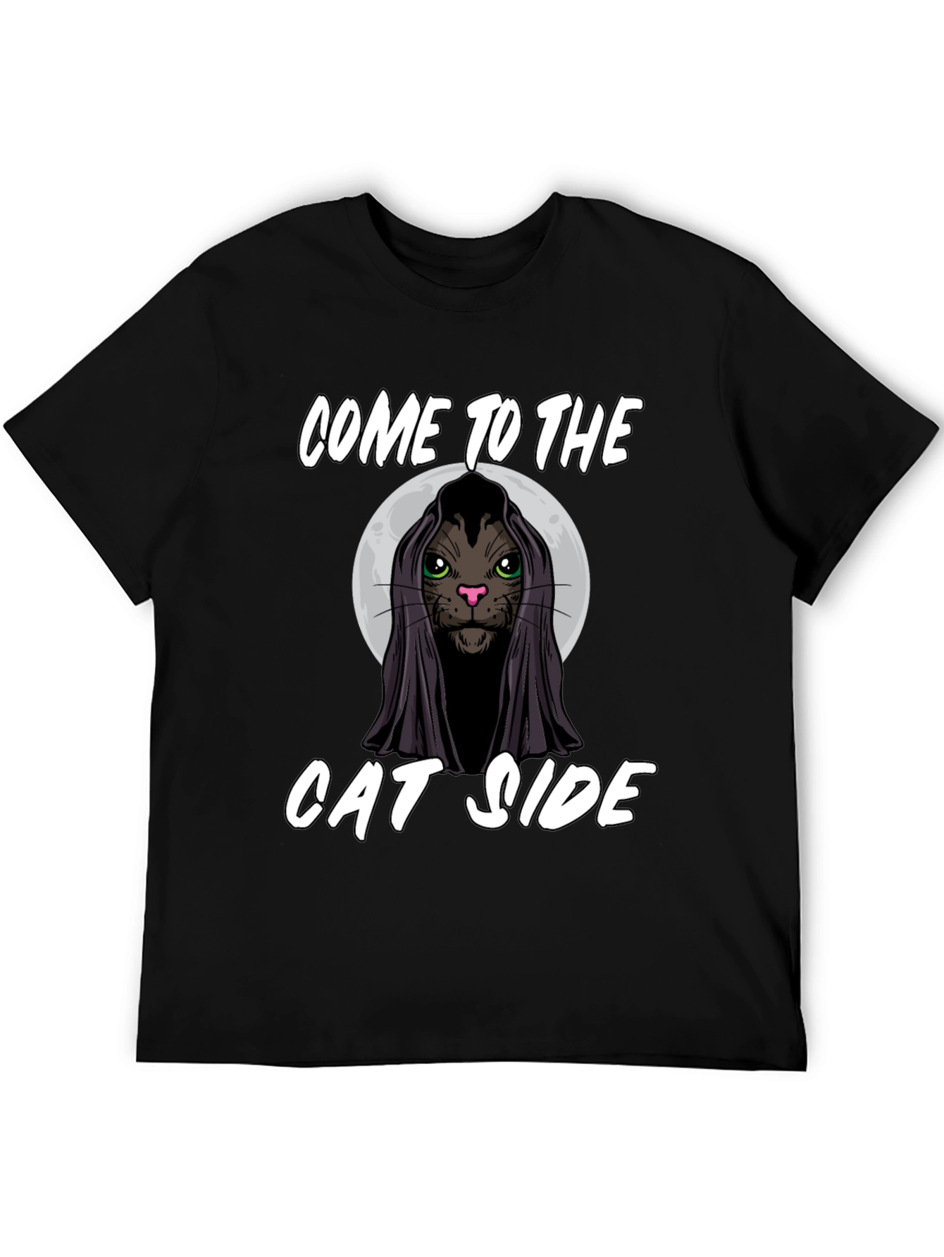 Come to the Cat Side Black T-Shirt