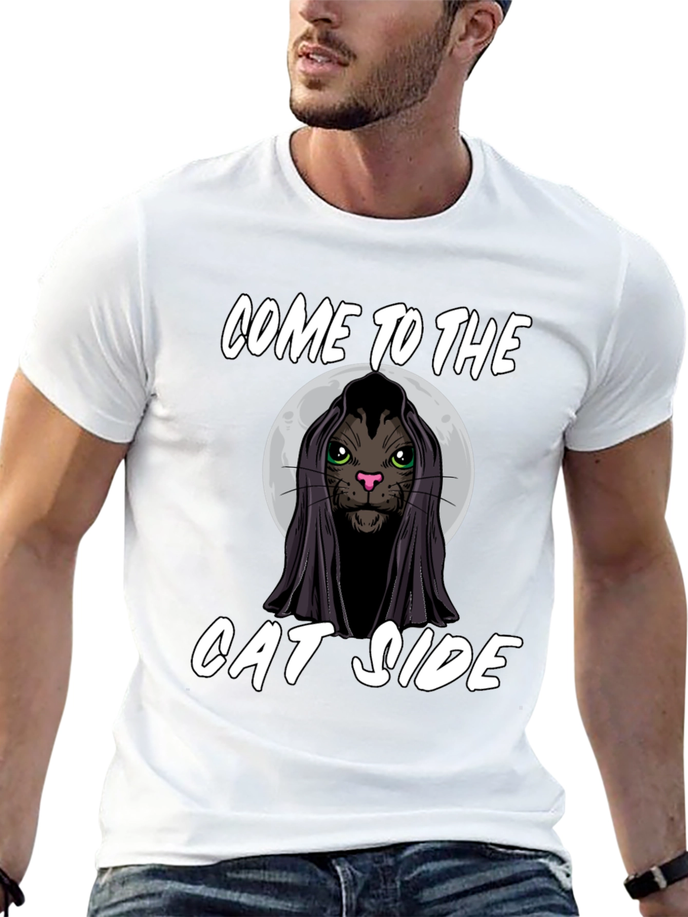 Come to the Cat Side Black T-Shirt